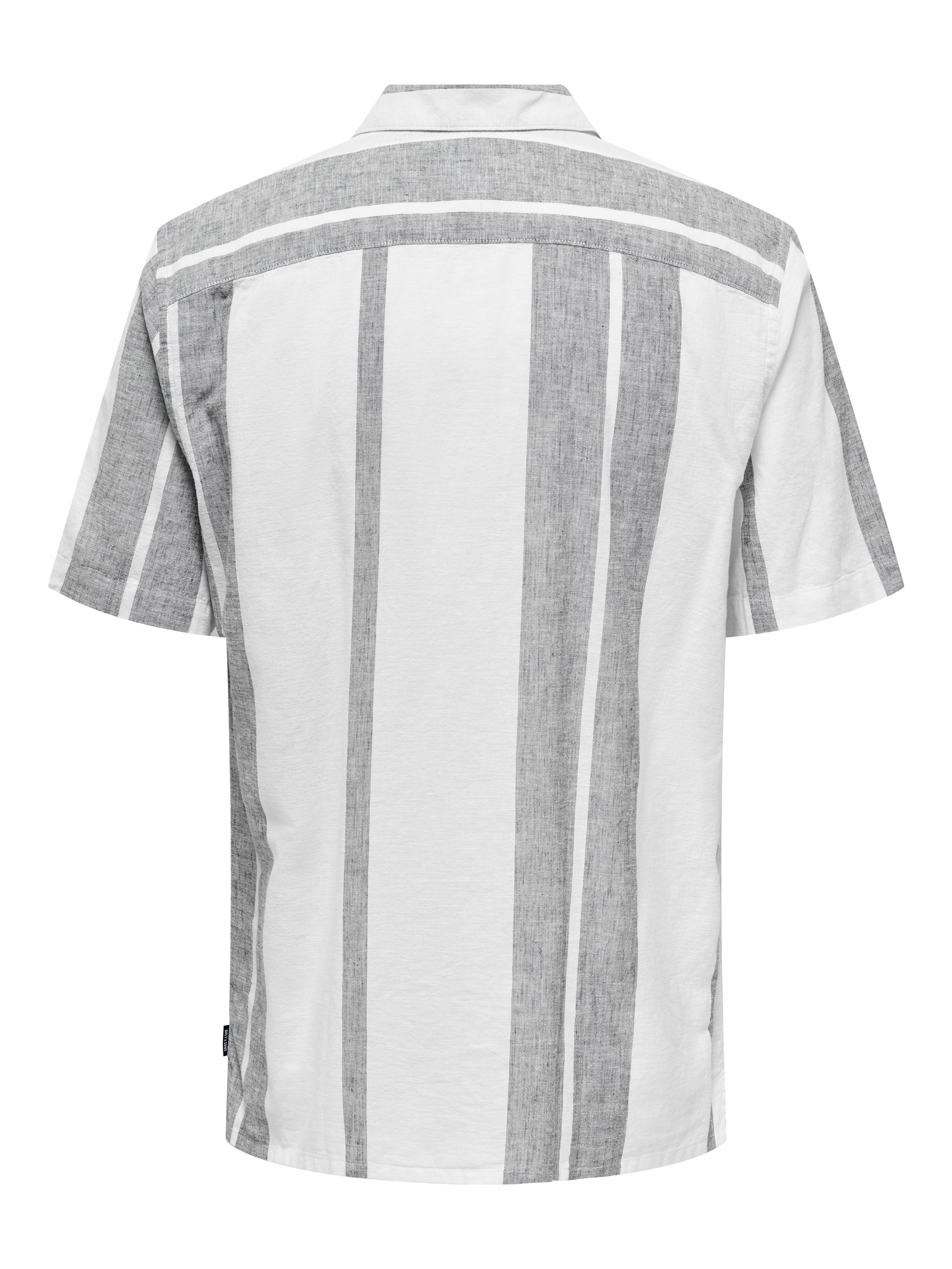 ONLY & SONS Overhemd met korte mouwen ONSCAIDEN SS STRIPE LINEN RESORT NOOS