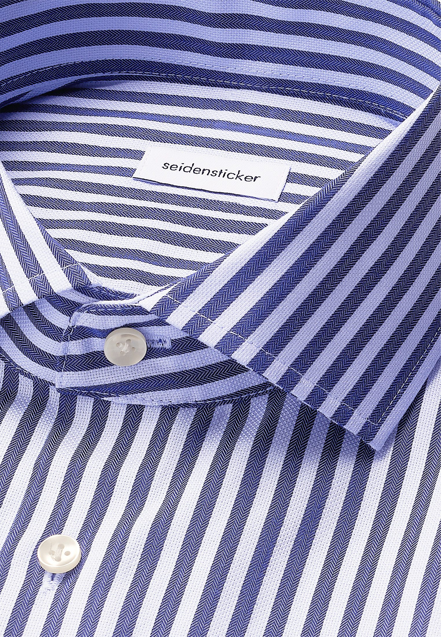 seidensticker Businessoverhemd Zwarte roos Slim 1/1 Kent kraag gestreept