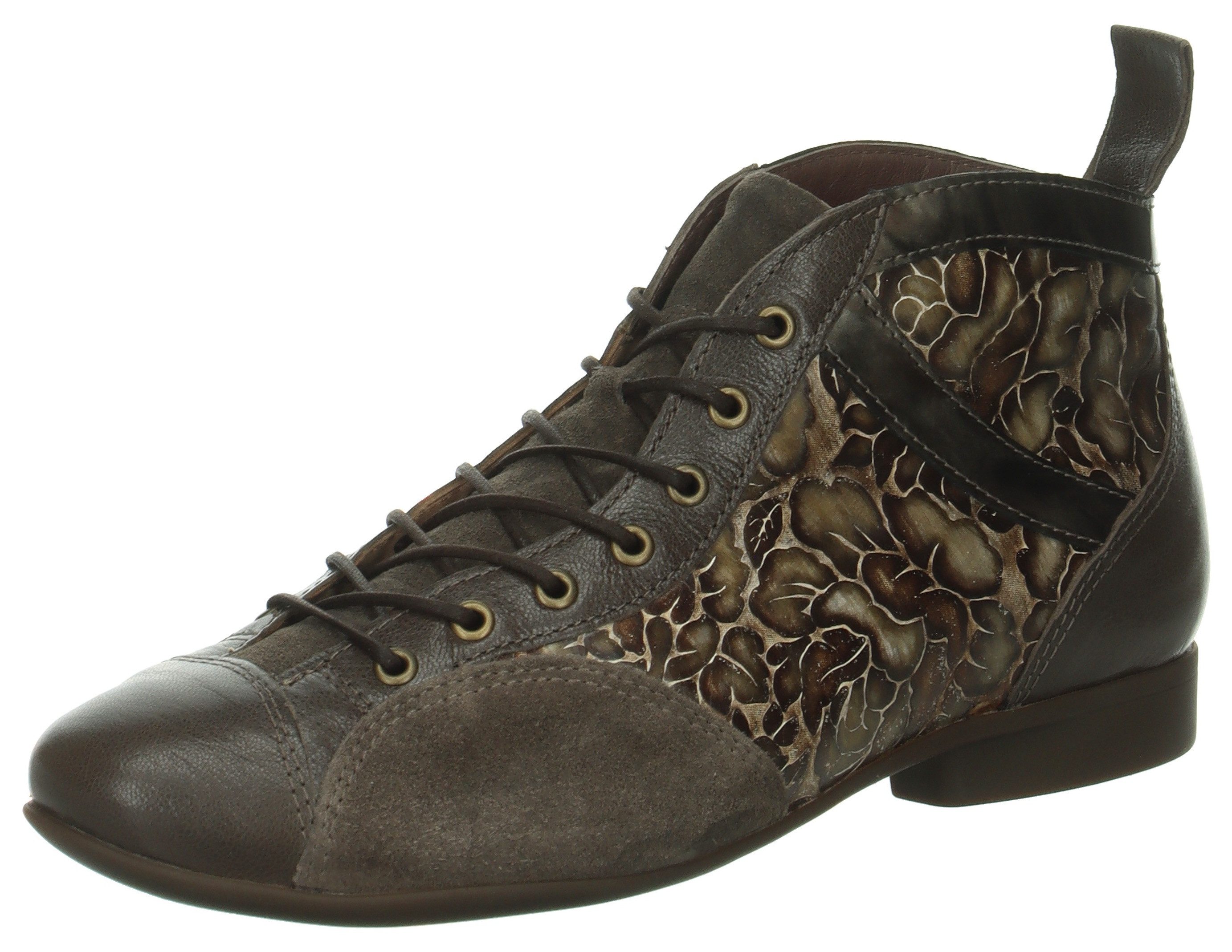 Think! Veterlaarsjes Guad 2 Enkellaarsjes, comfortabele schoen met patroon dames veterlaarsjes maat 36 bruin