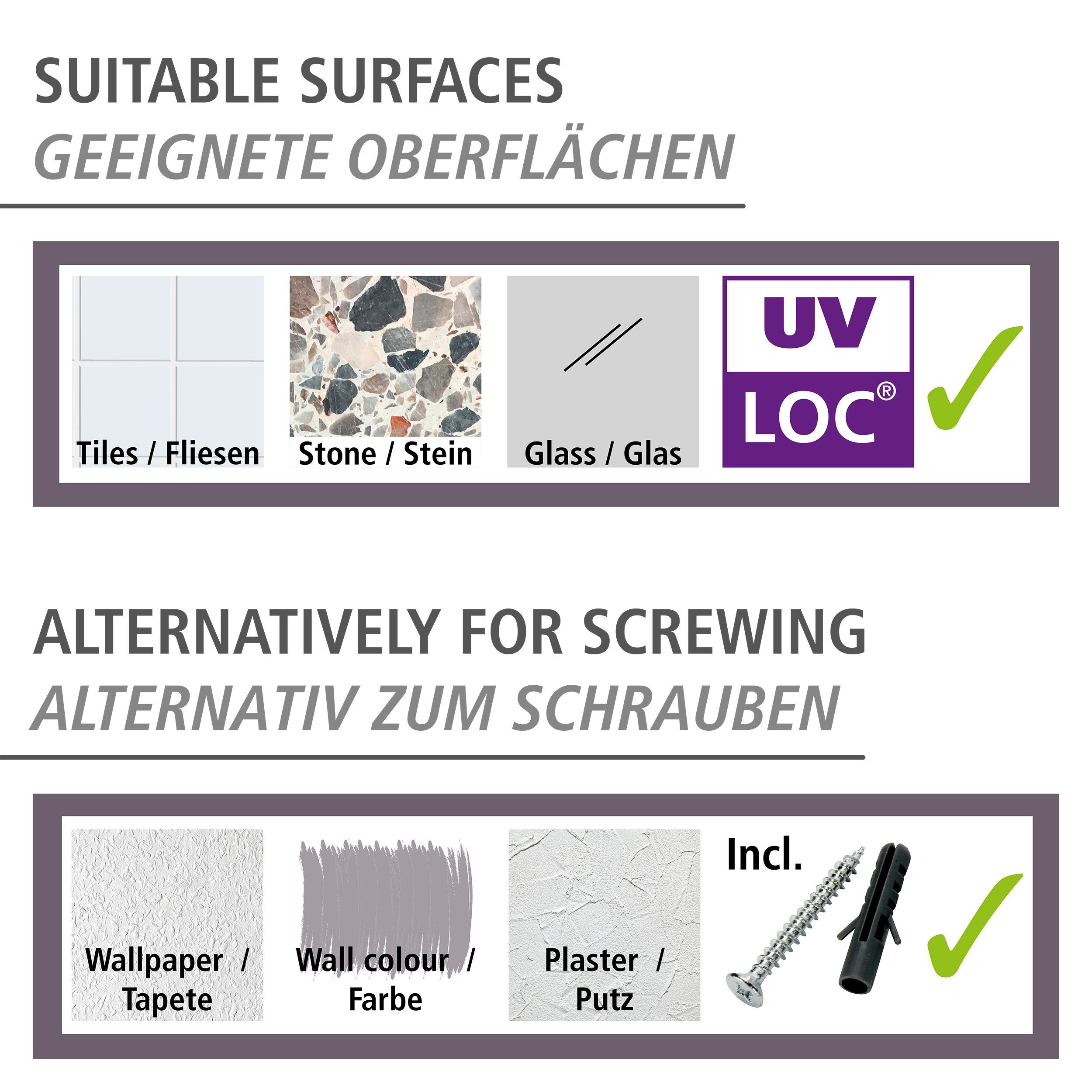 WENKO Handdoekstang UV-Loc® Udine bevestigen zonder boren