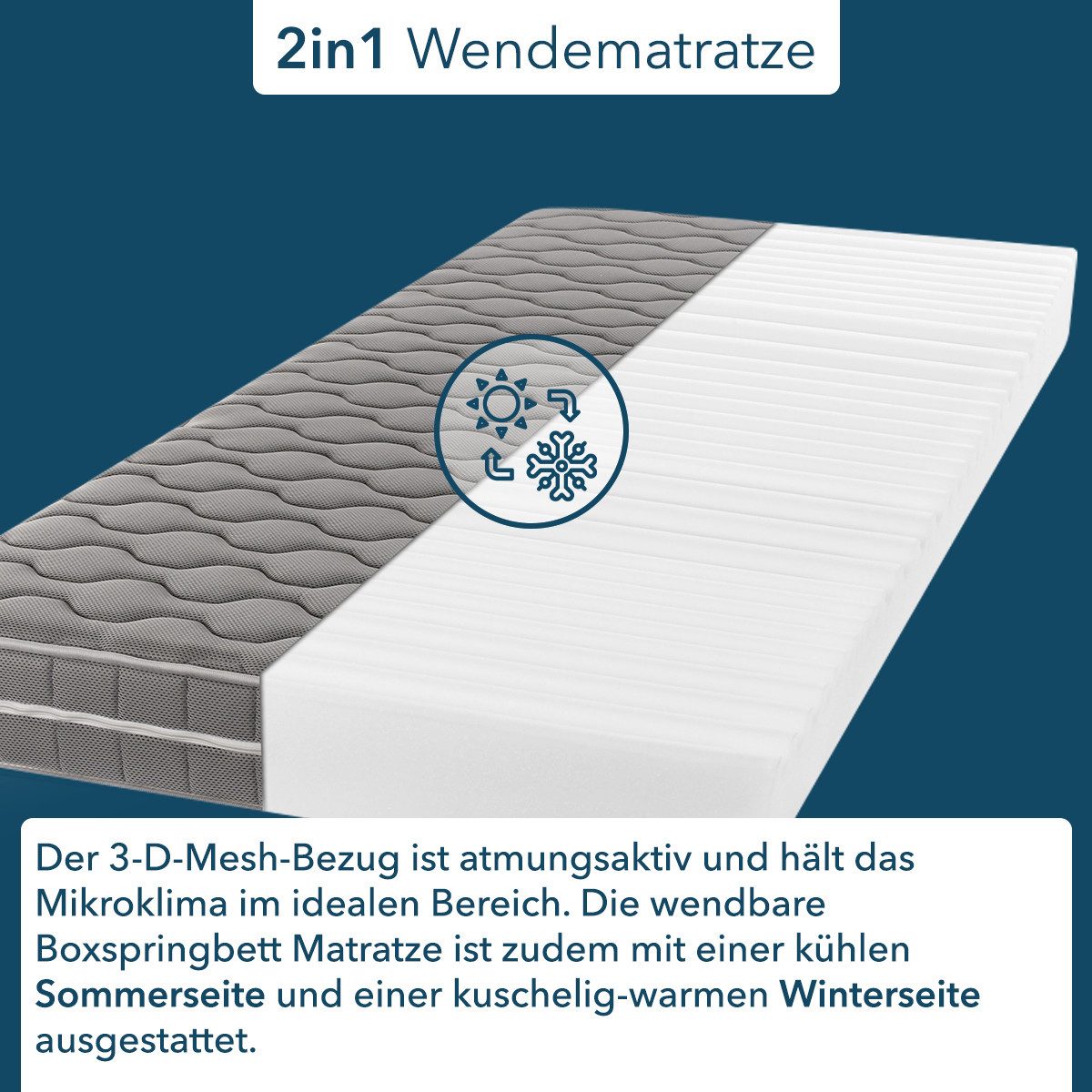 DI QUATTRO Comfortschuimmatras Visco air comfort luxe Tweezijdig te gebruiken matras met twee verschillend stevige ligzijden hoogte 16 cm