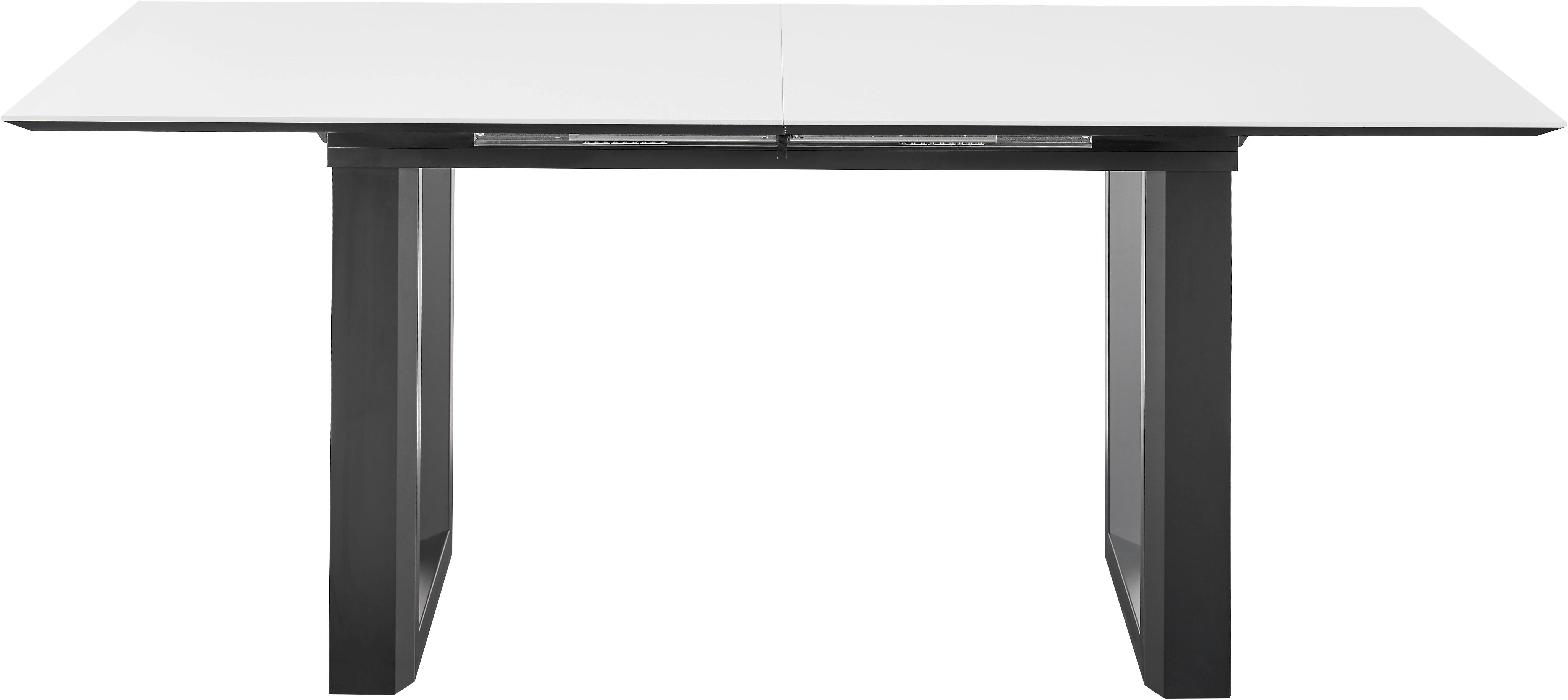 set one by Musterring Eettafel New Atlanta Rechthoekig blad met Zwitserse rand, uitschuifbaar, onderstel in U-vorm eettafels maat 170 cm x 76 cm x 90