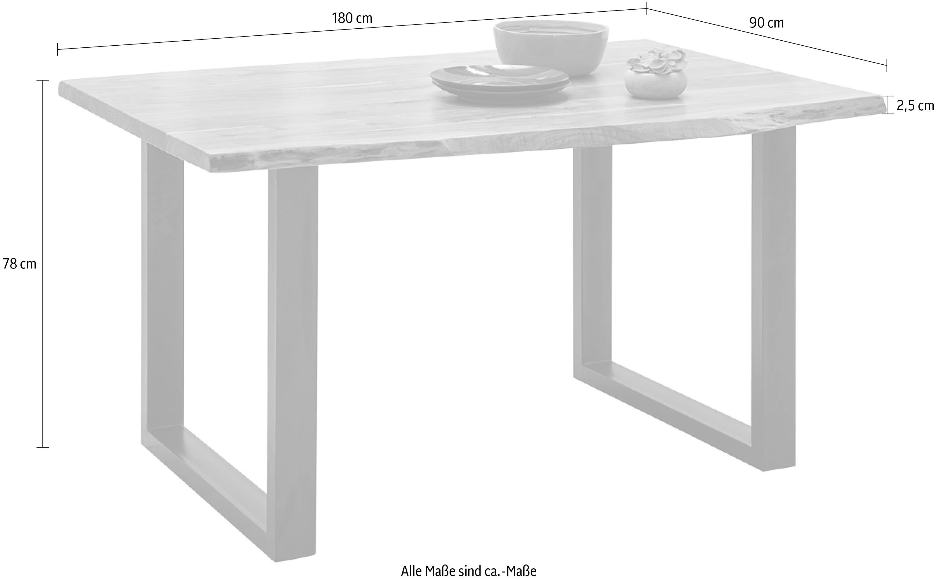 Paroli Eettafel PARDIS Massief acacia hout, in drie breedtes