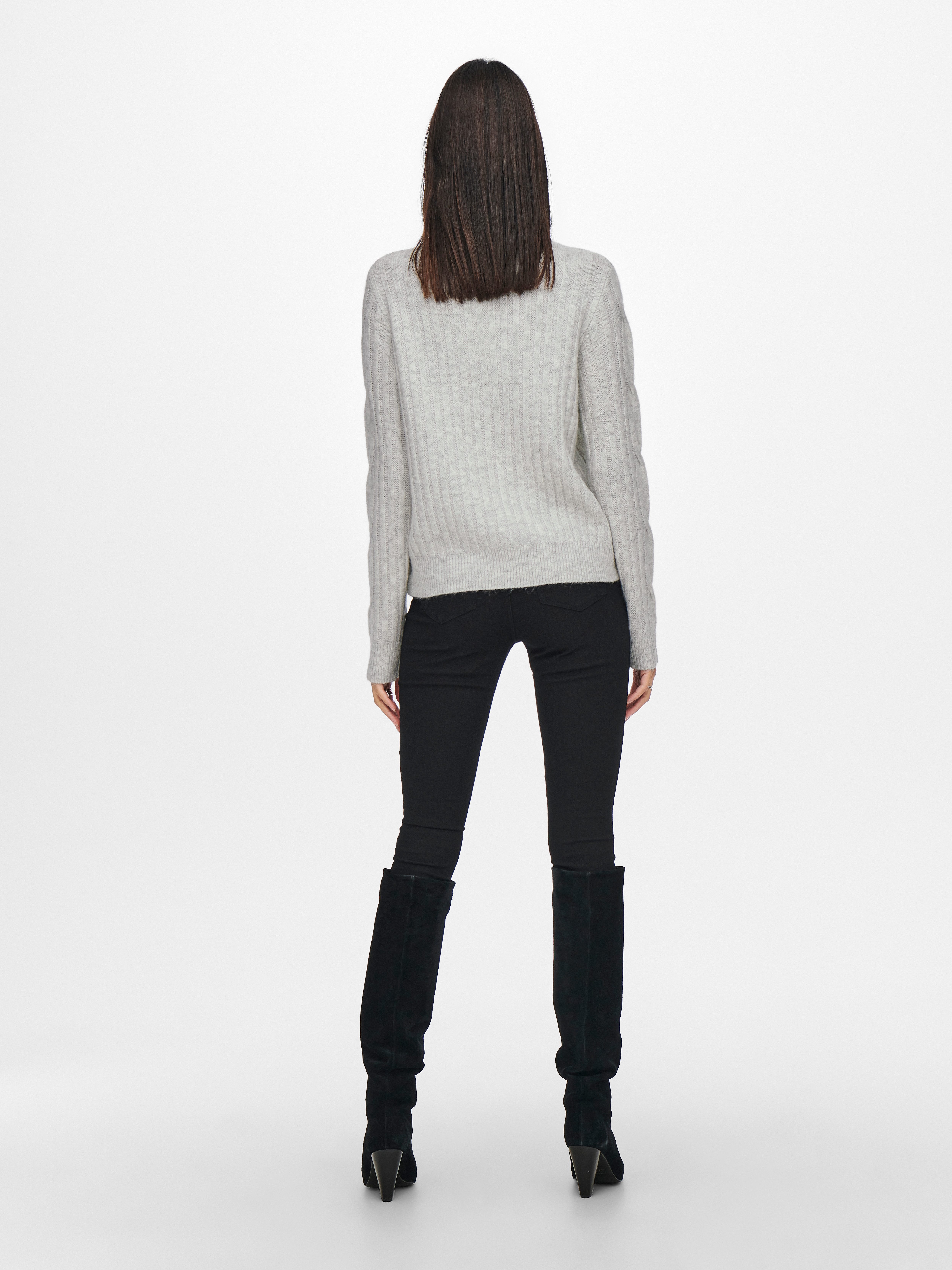 JDY Trui met staande kraag JDYANDREA L/S ZIP CABLE PULLOVE KNT NOOS