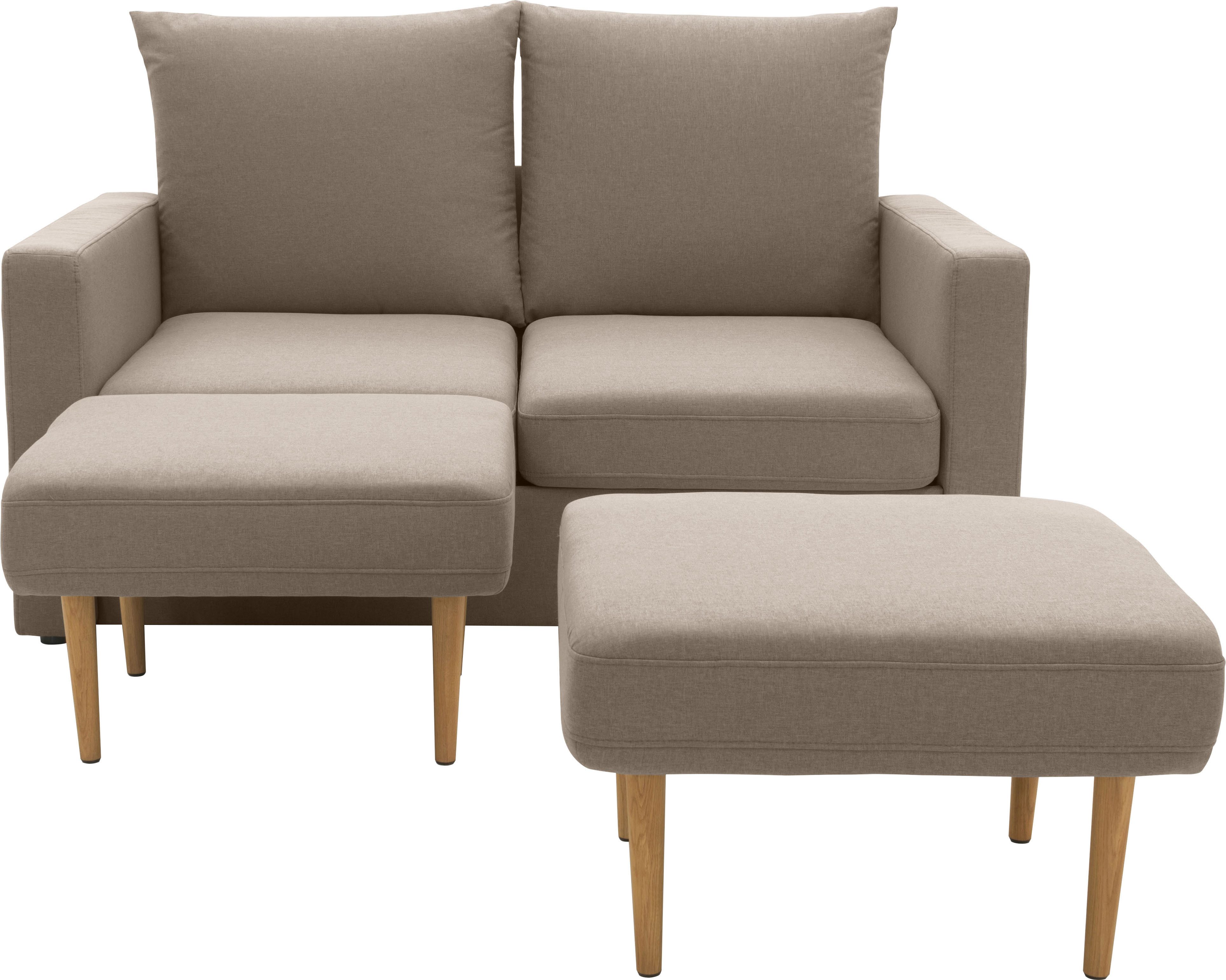 DOMO collection 2-zitsbank Slunce, buitenruimtewonder 2-zits inclusief 2 hockers, geschikt voor buiten