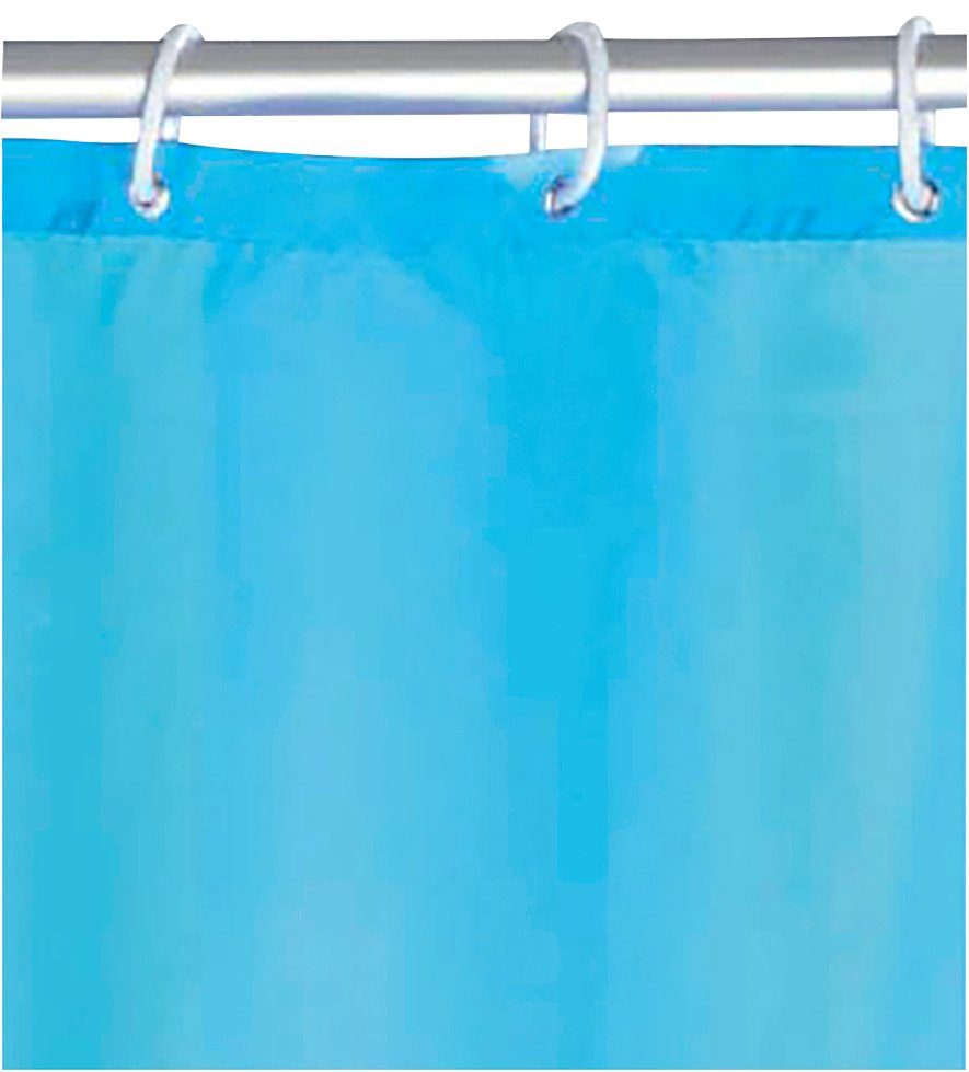 WENKO Douchegordijn Uni Light Blue Hoogte 200 cm, wasbaar