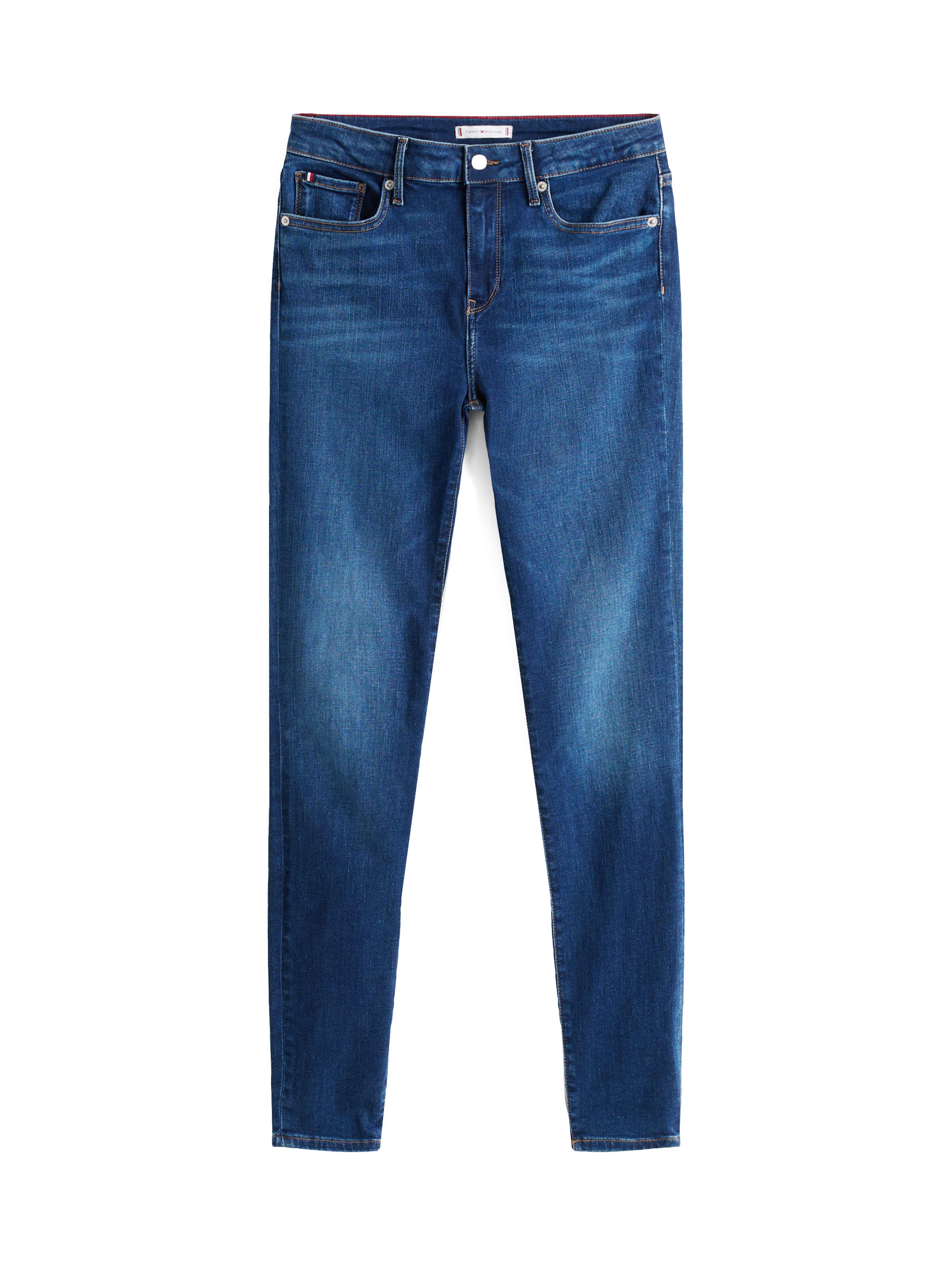 Tommy Hilfiger Skinny fit jeans COMO Skinny Regular Waist met logo-badge, in enkel-lengte