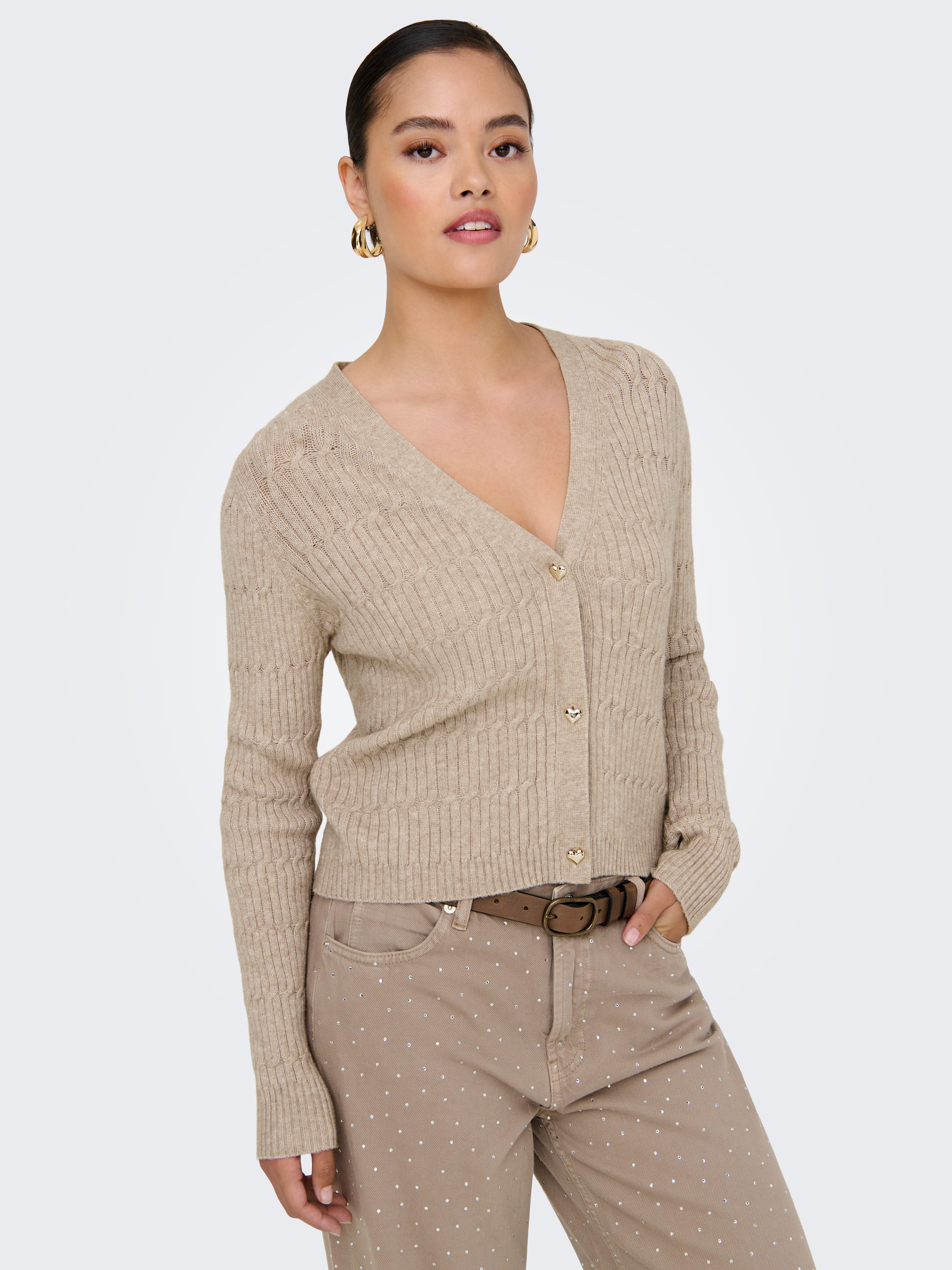 Only Vest ONLKATIA LS CABLE V-NECK CARDIGAN CC KNT