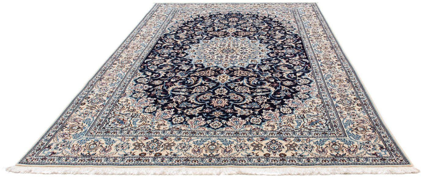 morgenland Wollen kleed Nain 9la medaillon Blu scuro 291 x 200 cm Uniek exemplaar met certificaat