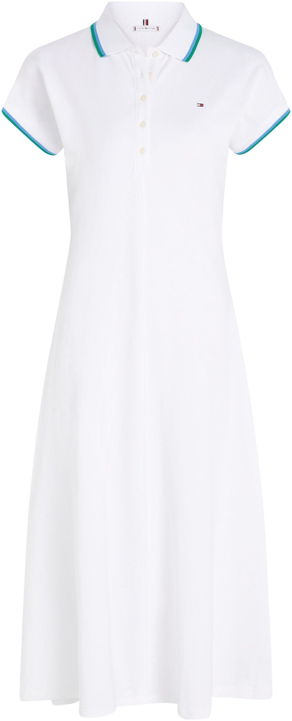 Tommy Hilfiger Polojurk F&F STP SLV KNEE POLO DRESS met contrastkleurige inzetten