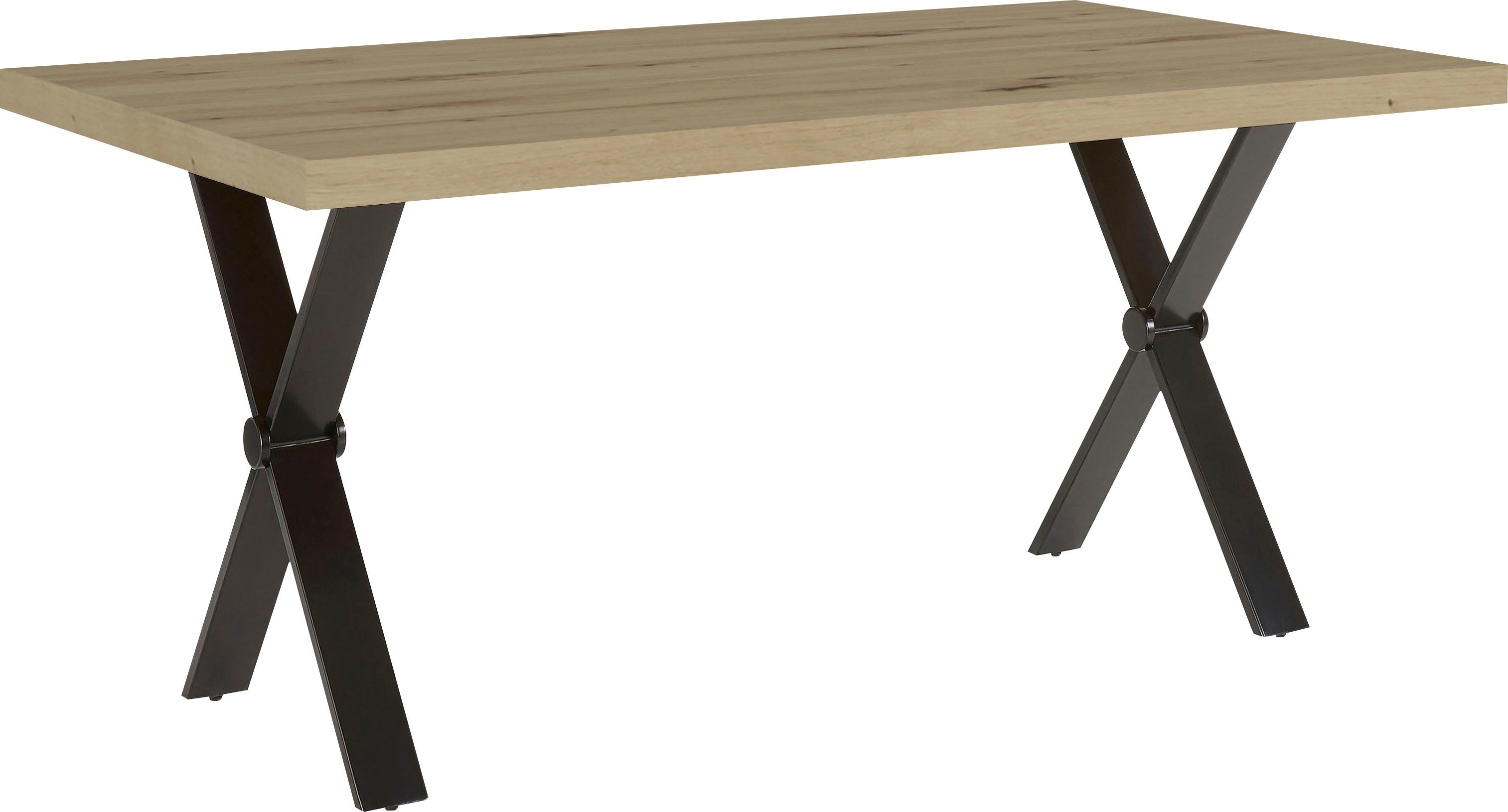 Homexperts Eettafel Colt Breedte 140 of 160 cm, eiken-look, X-frame