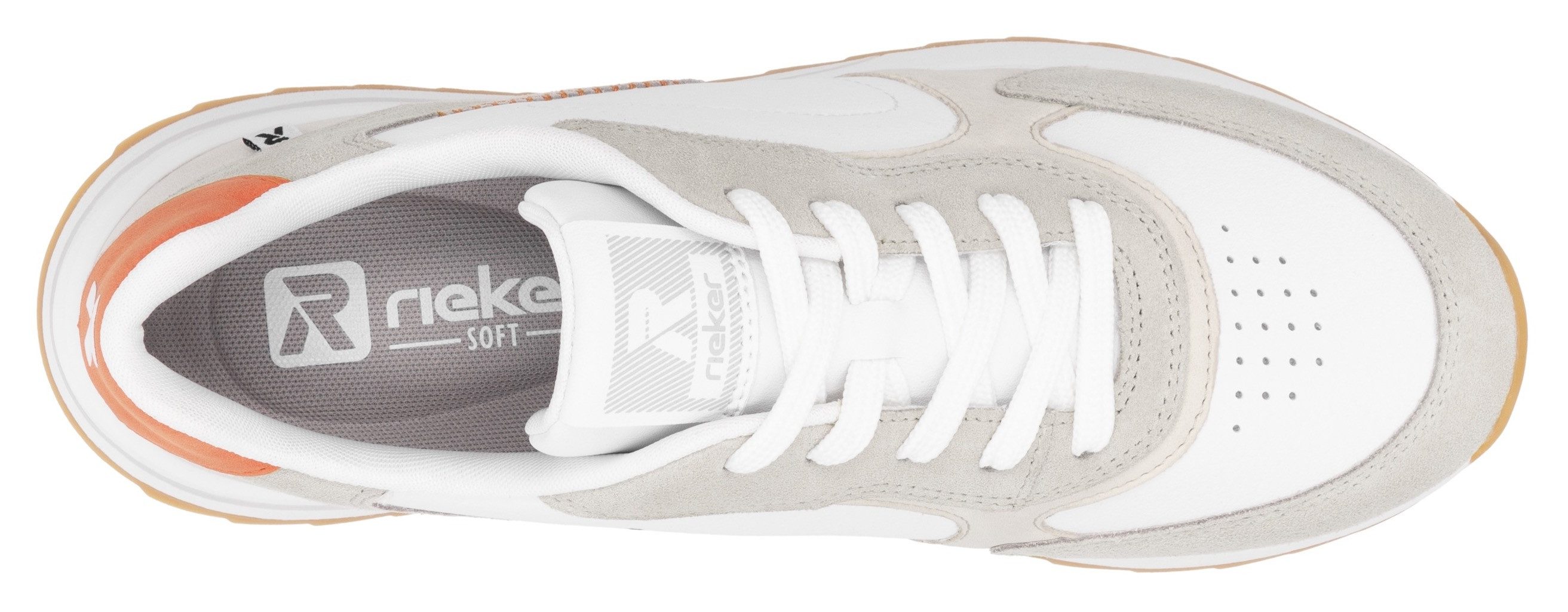 RIEKER Sport Sneakers met sleehak , lage schoen, veterschoen, vrijetijdssneaker met zachte inlegzool