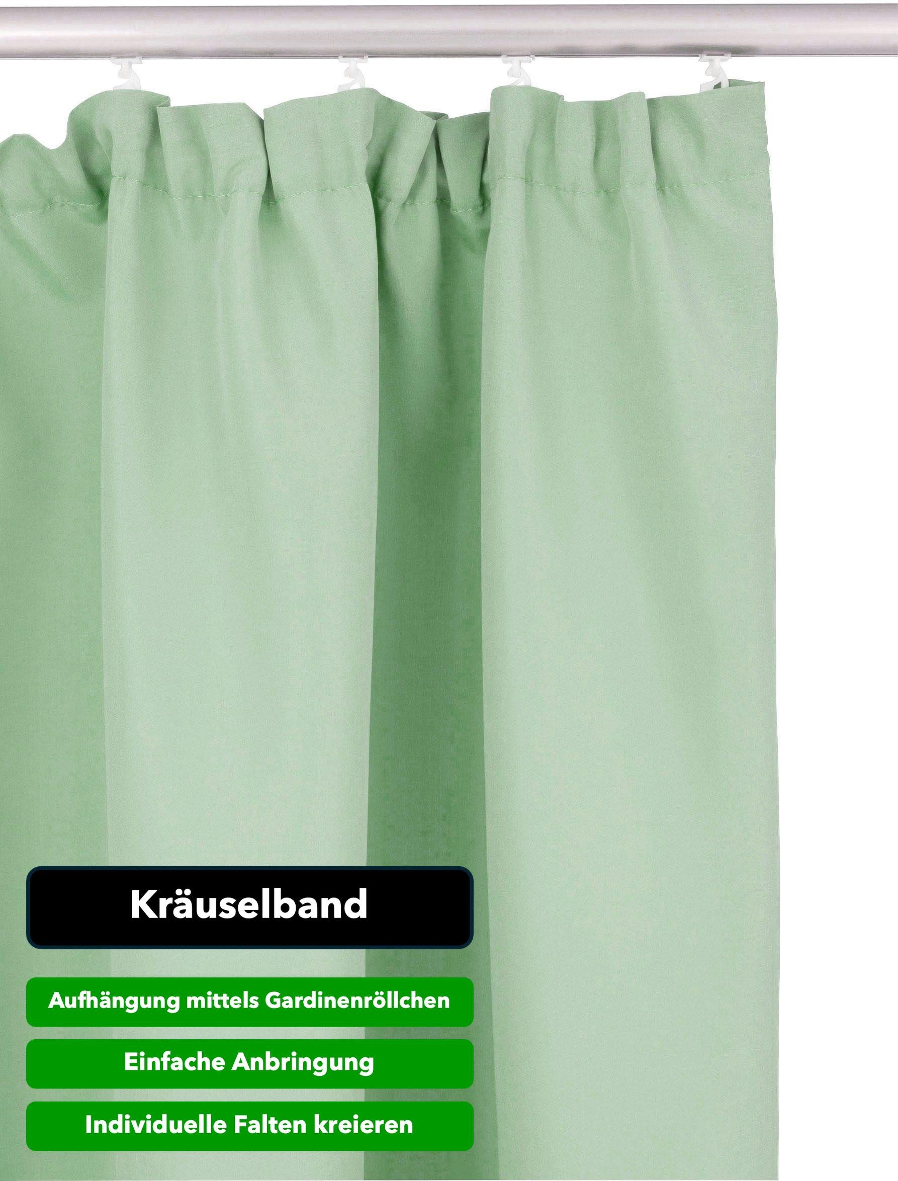 Home affaire Gordijn Parry 2-pack, ondoorzichtig, monochroom, basic, effen, bestseller (2 stuks)