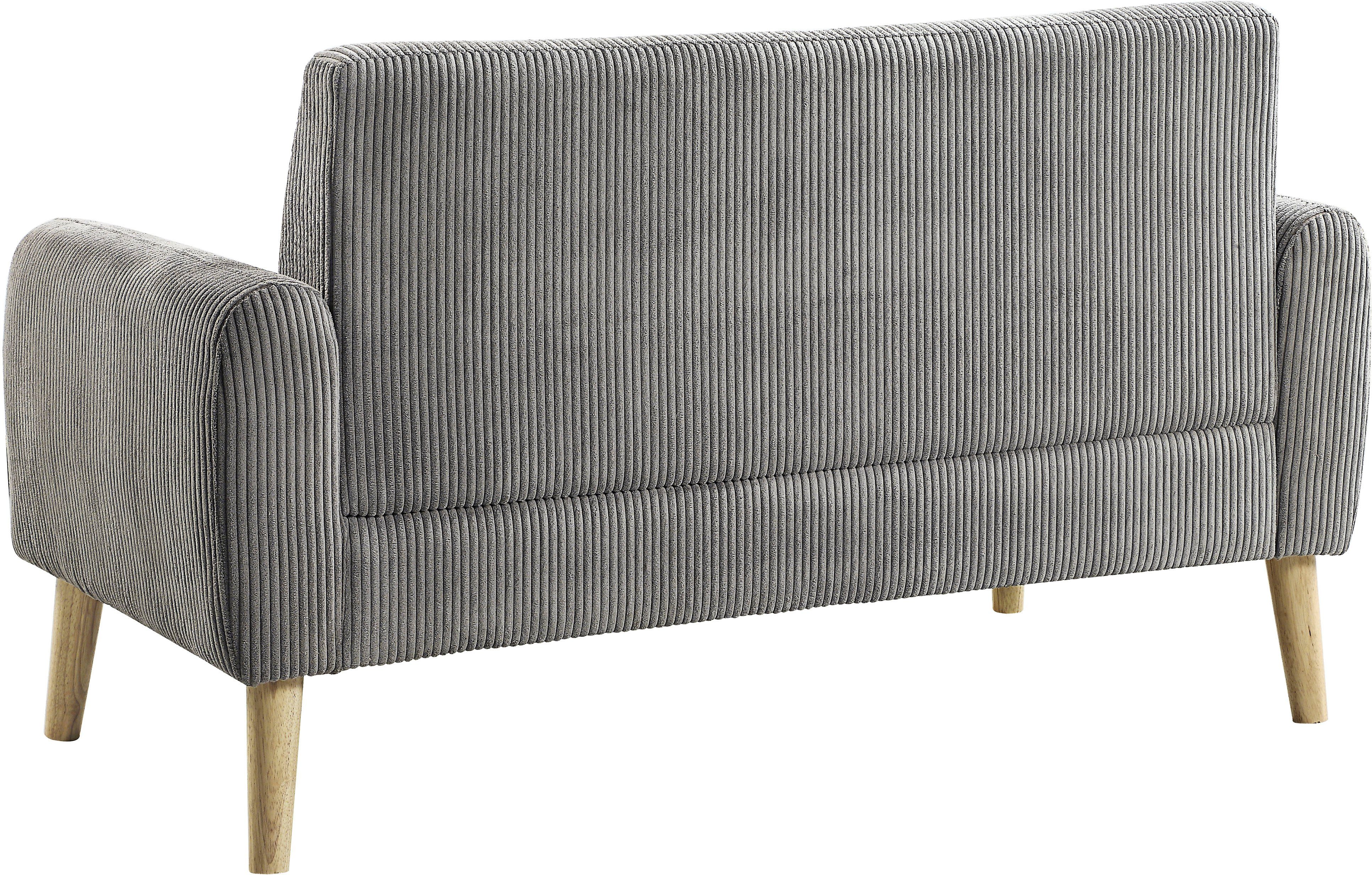 ATLANTIC home collection 2-zitsbank Moby met binnenvering, kleine zak en moderne ribfluwelen bekleding