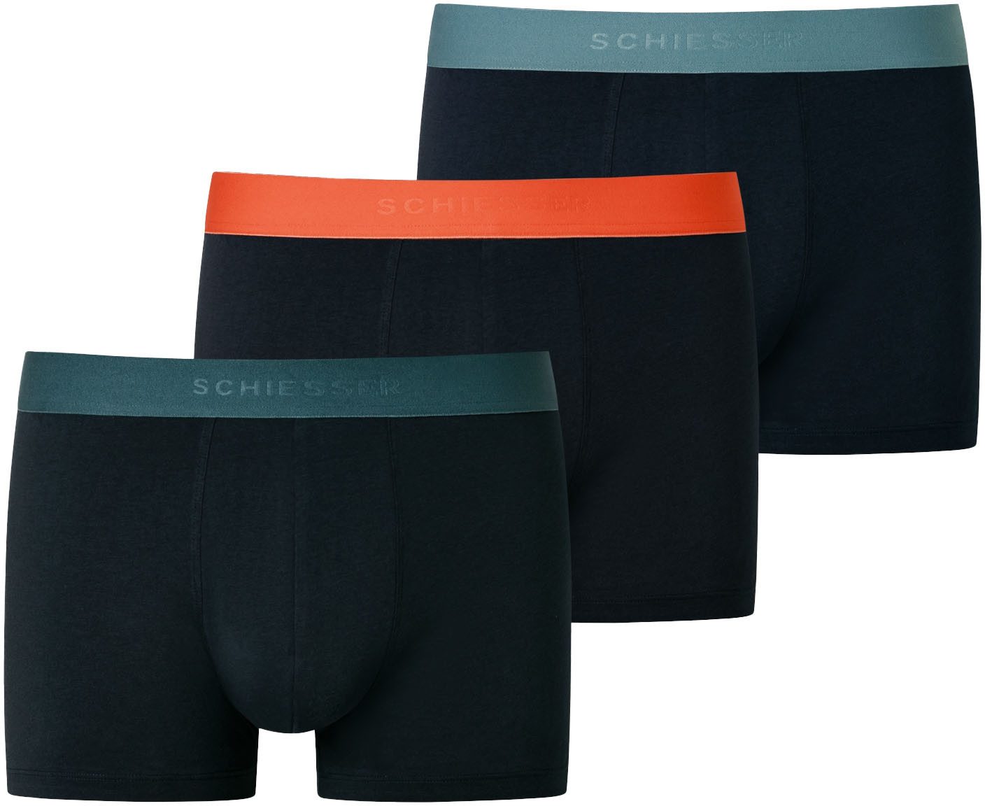 Schiesser Boxershort "95 5" met gekleurd sportief logo-webgummiband (3 stuks)