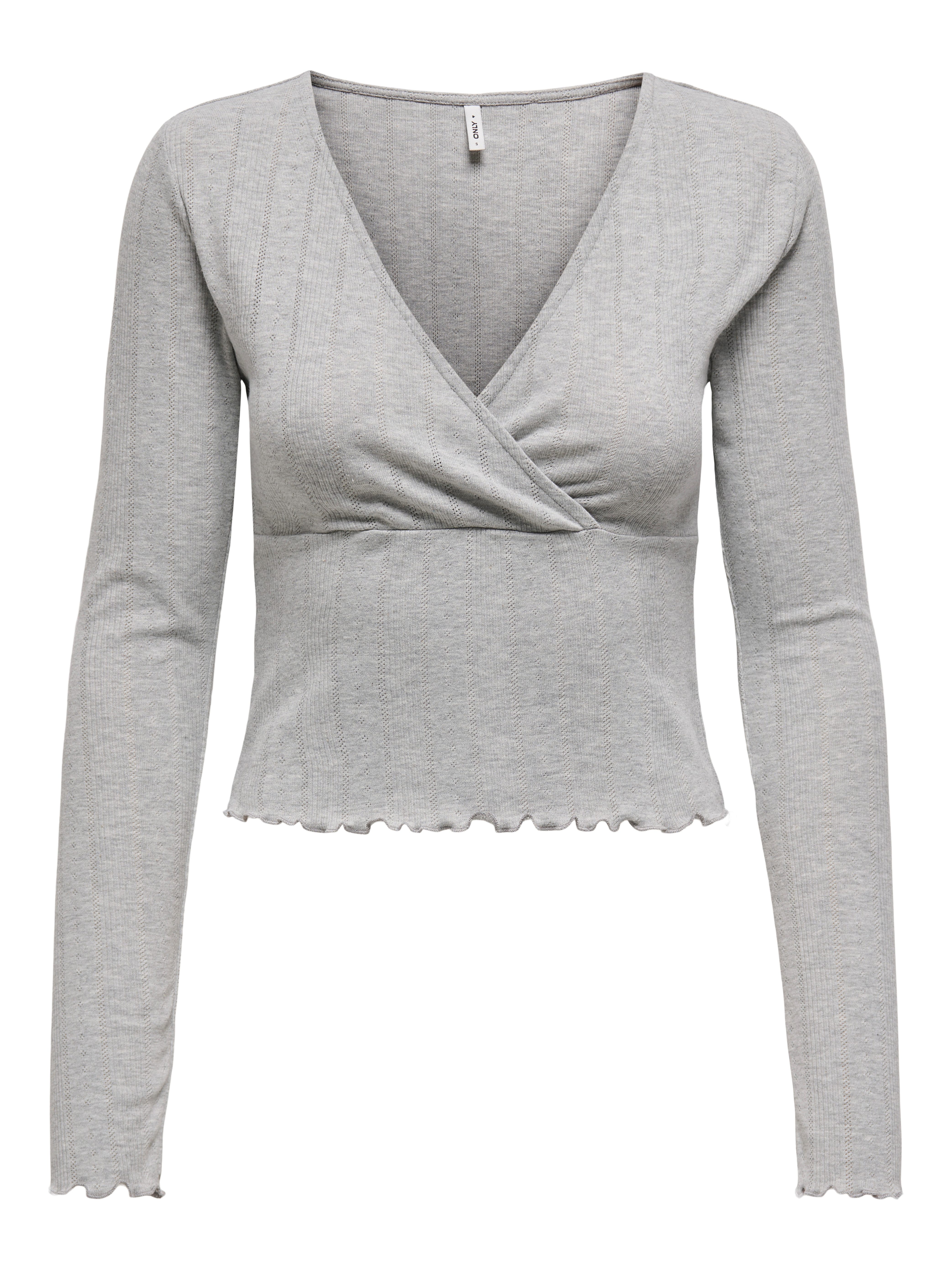 Only Shirt met lange mouwen ONLCARLOTTA L/S WRAP TOP JRS