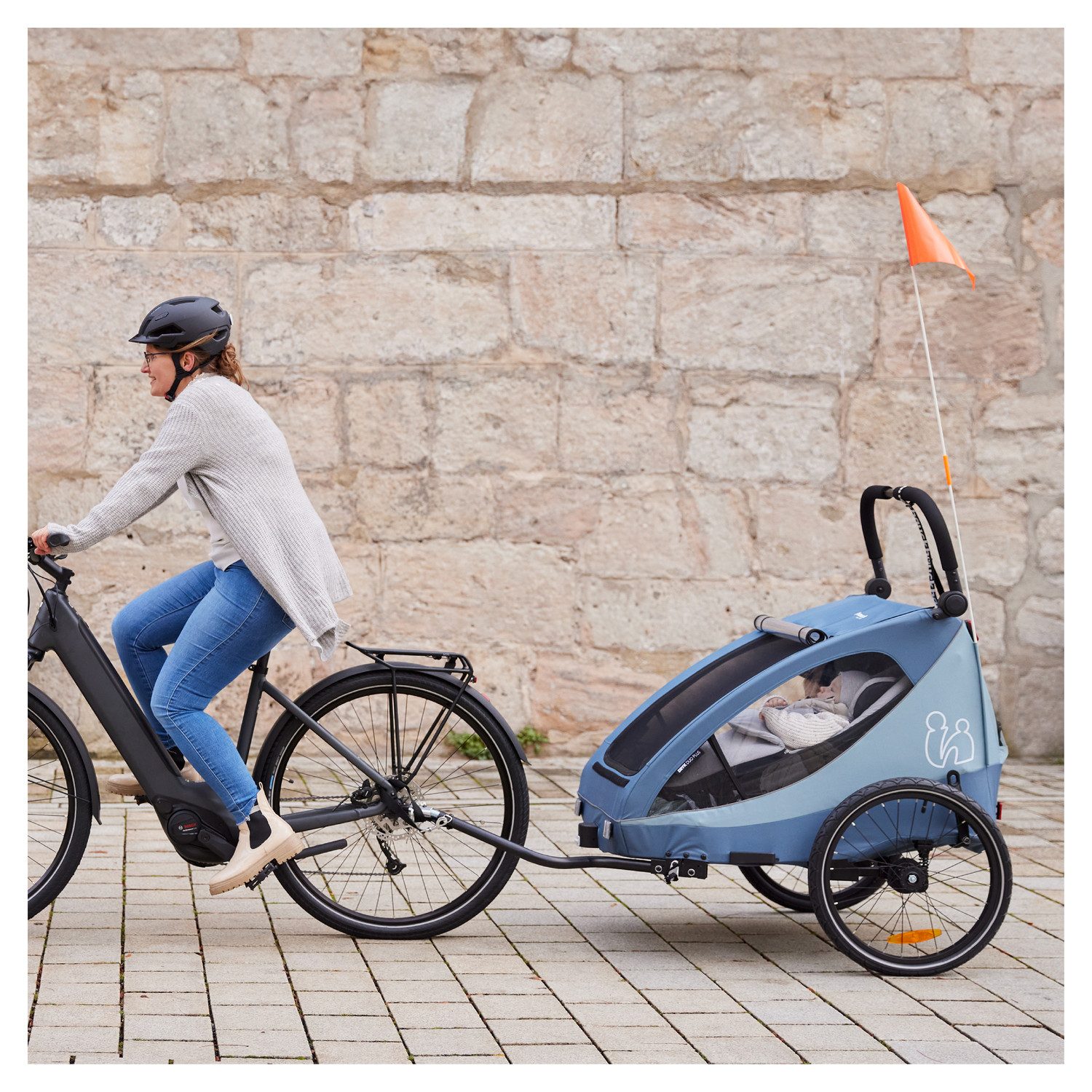 Hauck Kinderen fiets aanhanger 2in1 Bike Trailer und Buggy Dryk Duo Plus, black