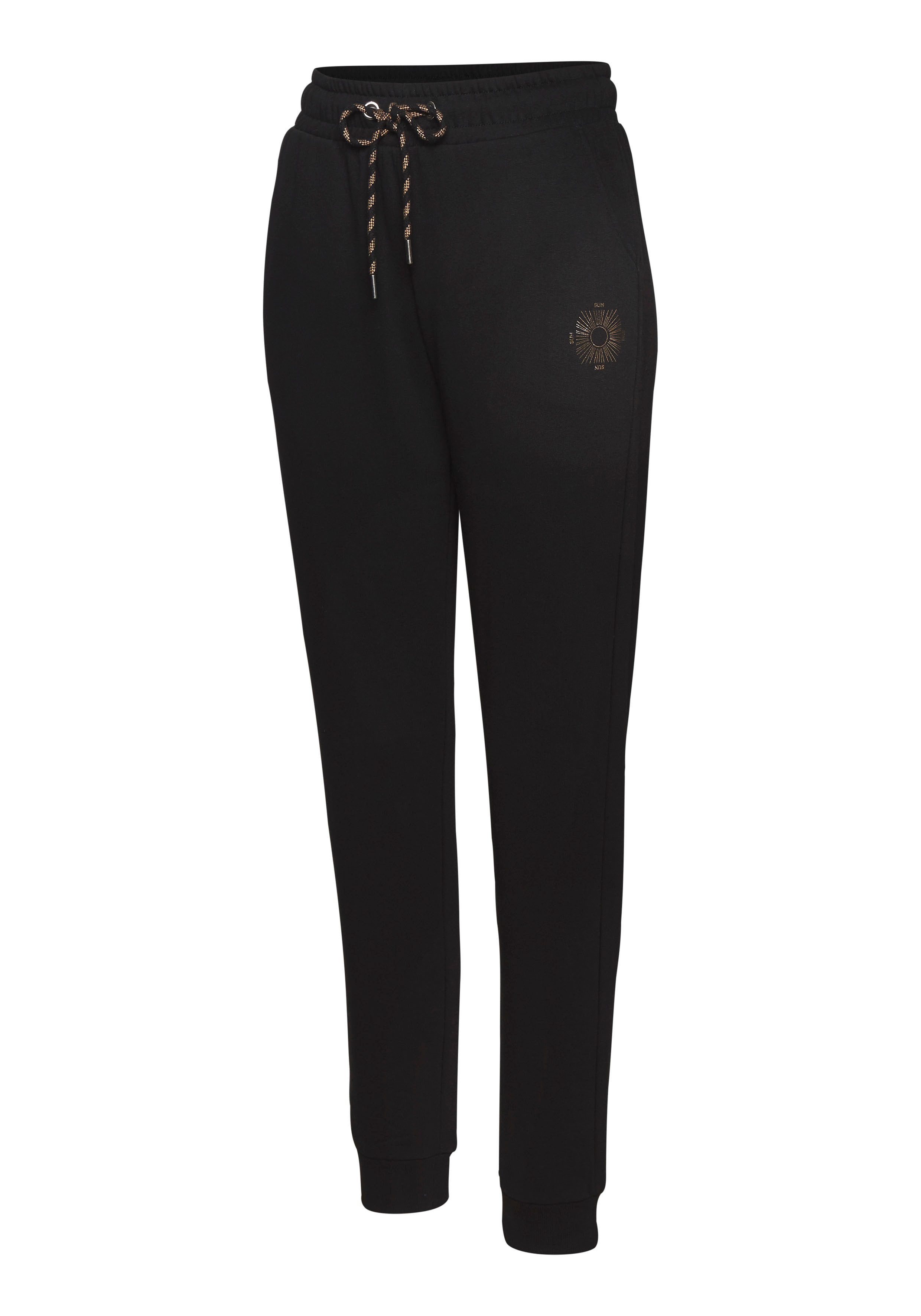 Buffalo Sweatbroek Loungebroek met zijzakken en kleine print, loungewear