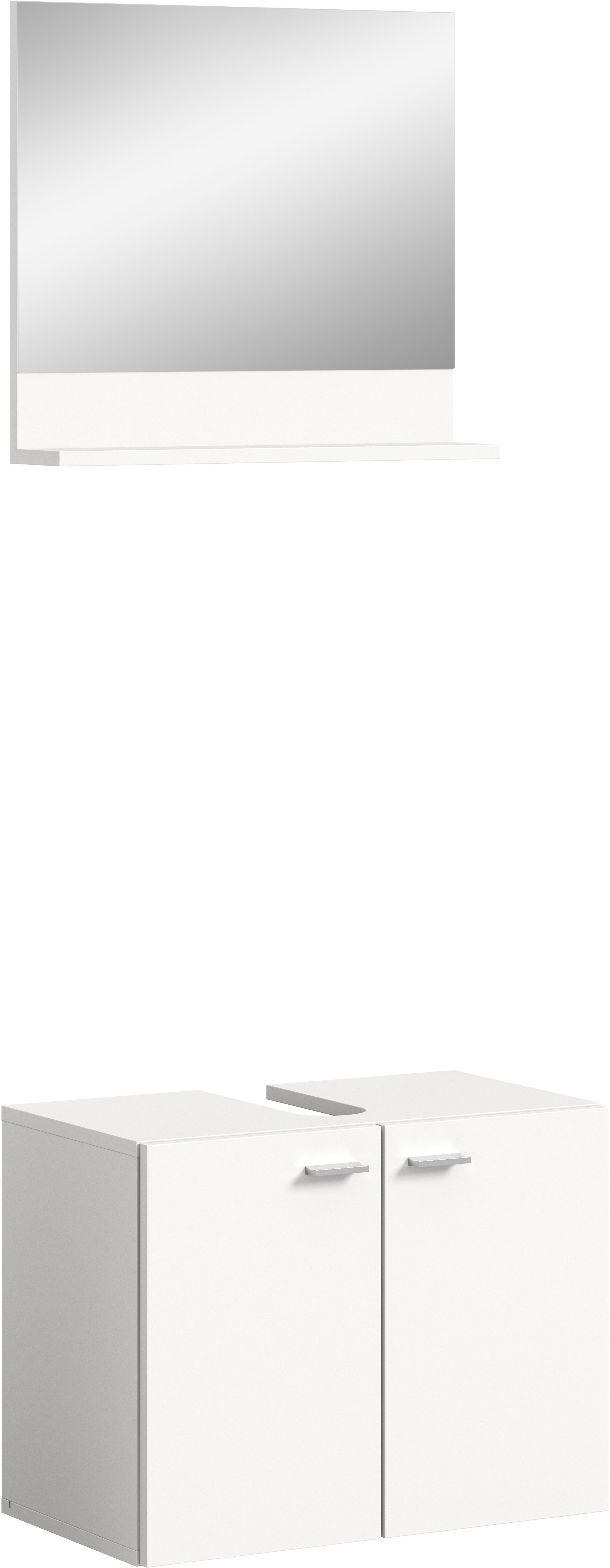 welltime Badmeubelset Tampa, bestaand uit wastafelonderkast en spiegel, breedte 57cm(set, 2 stuks)