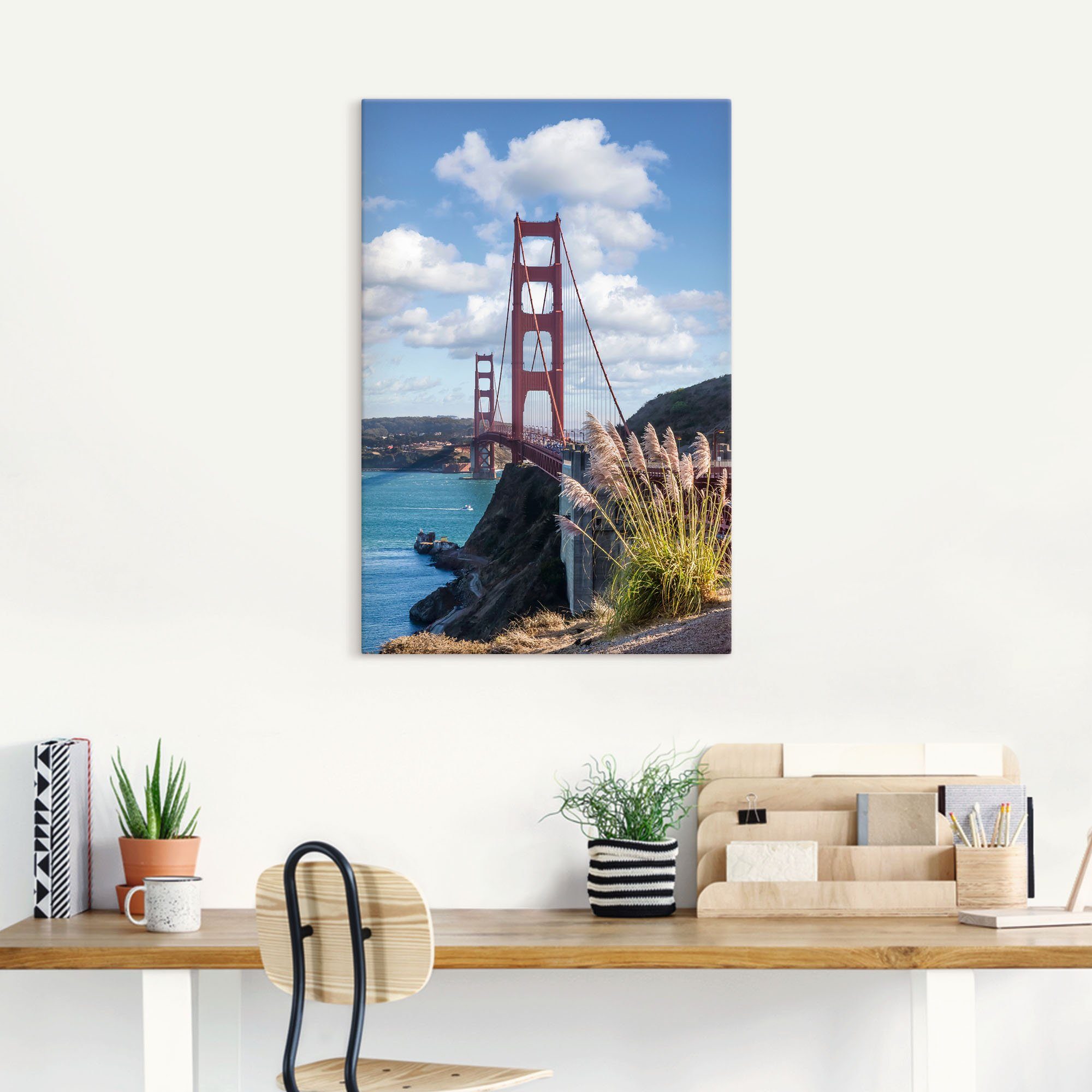 Artland Artprint San Francisco Golden Gate Bridge als artprint op linnen in verschillende maten