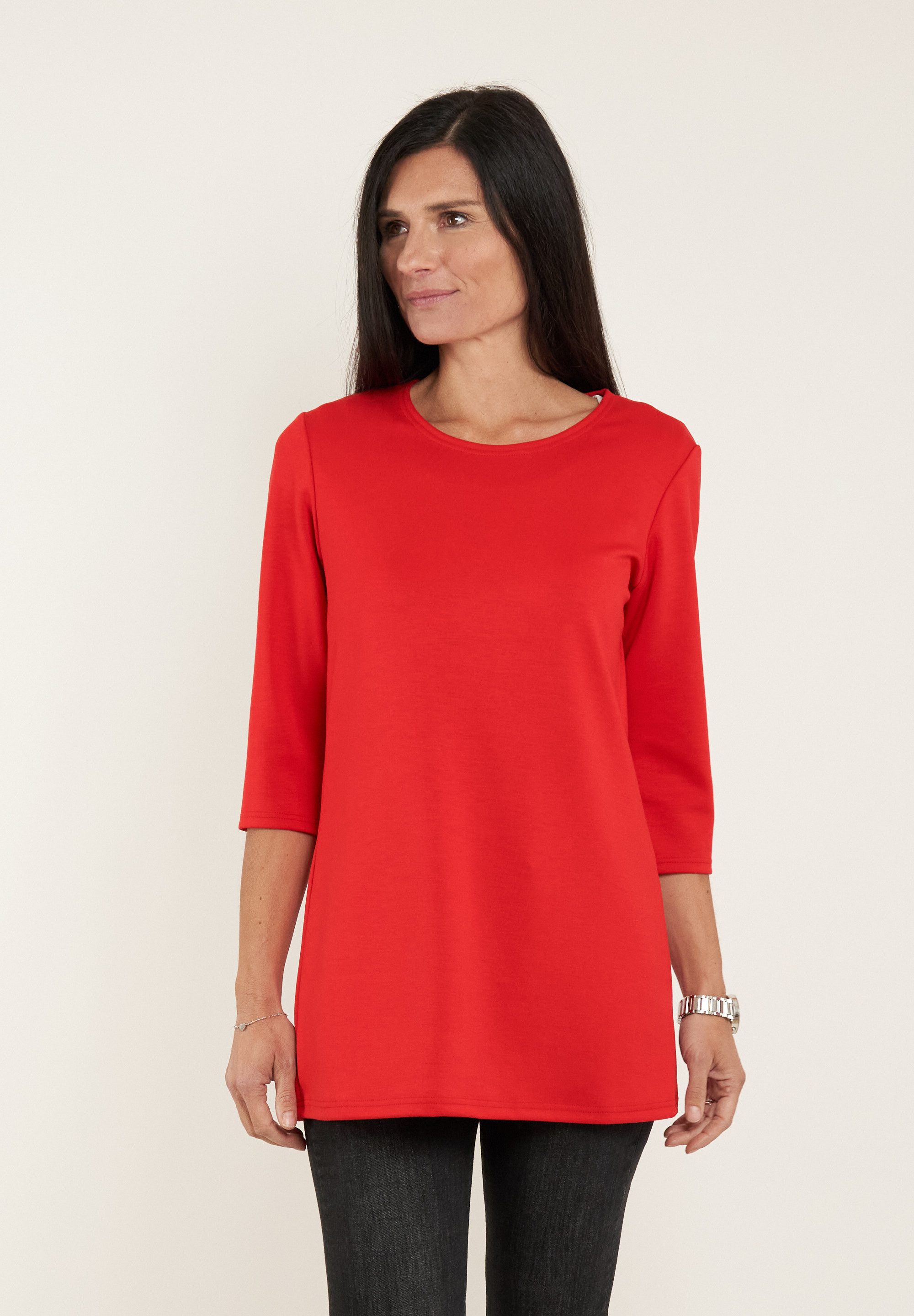 Seidel Moden Shirt met 3/4 mouwen met 3/4 mouwen, made in germany dames shirts met 3/4 mouwen maat 52 rood