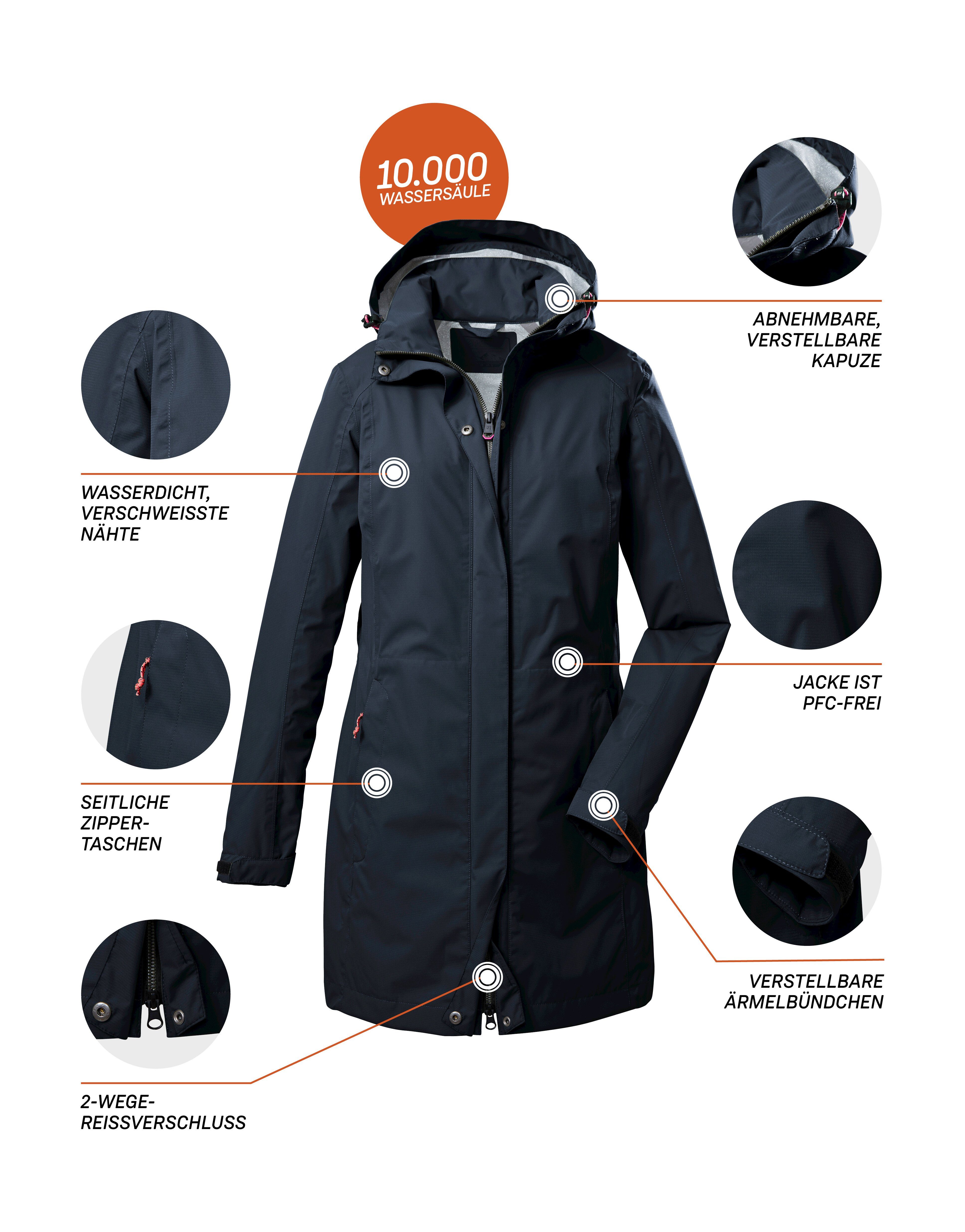 Killtec Parka KOS 93 WMN PRK Waterdichte, ademende parka met afneembare capuchon