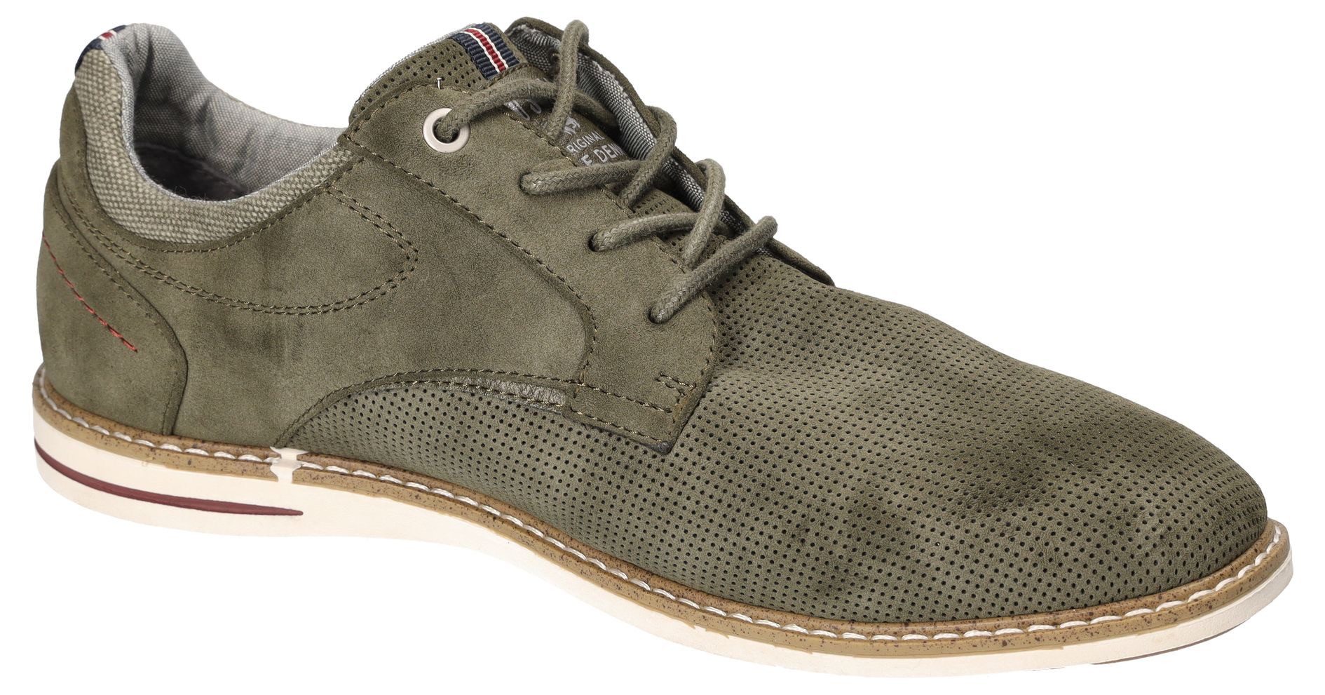 Mustang Shoes Veterschoenen , vrijetijdsschoen, lage schoen, veterschoen met perforatie