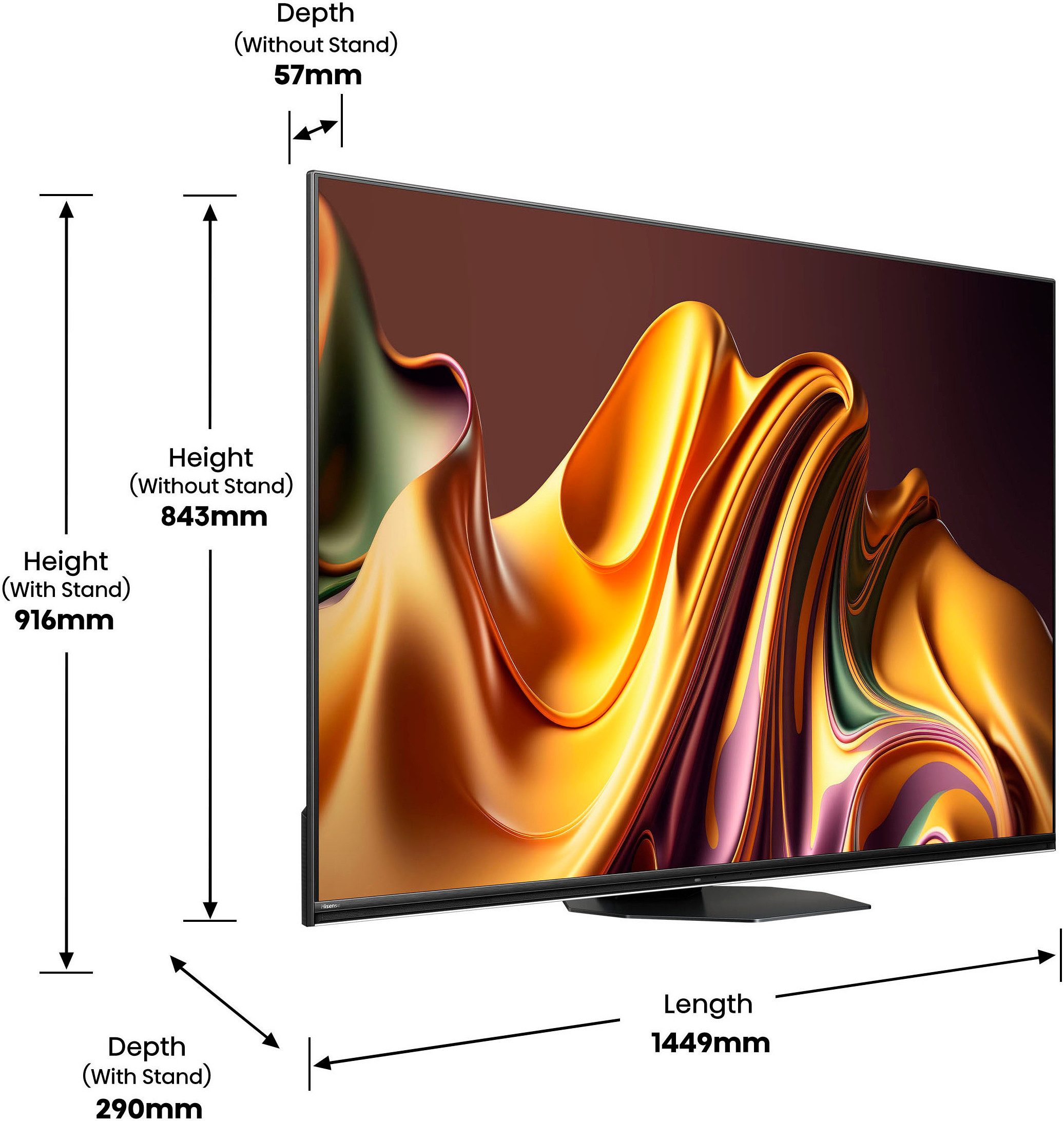 Hisense Mini-led-tv 65U8NQ, 164 cm / 65", 4K Ultra HD, Smart TV, 4k uhd, uled, mini led