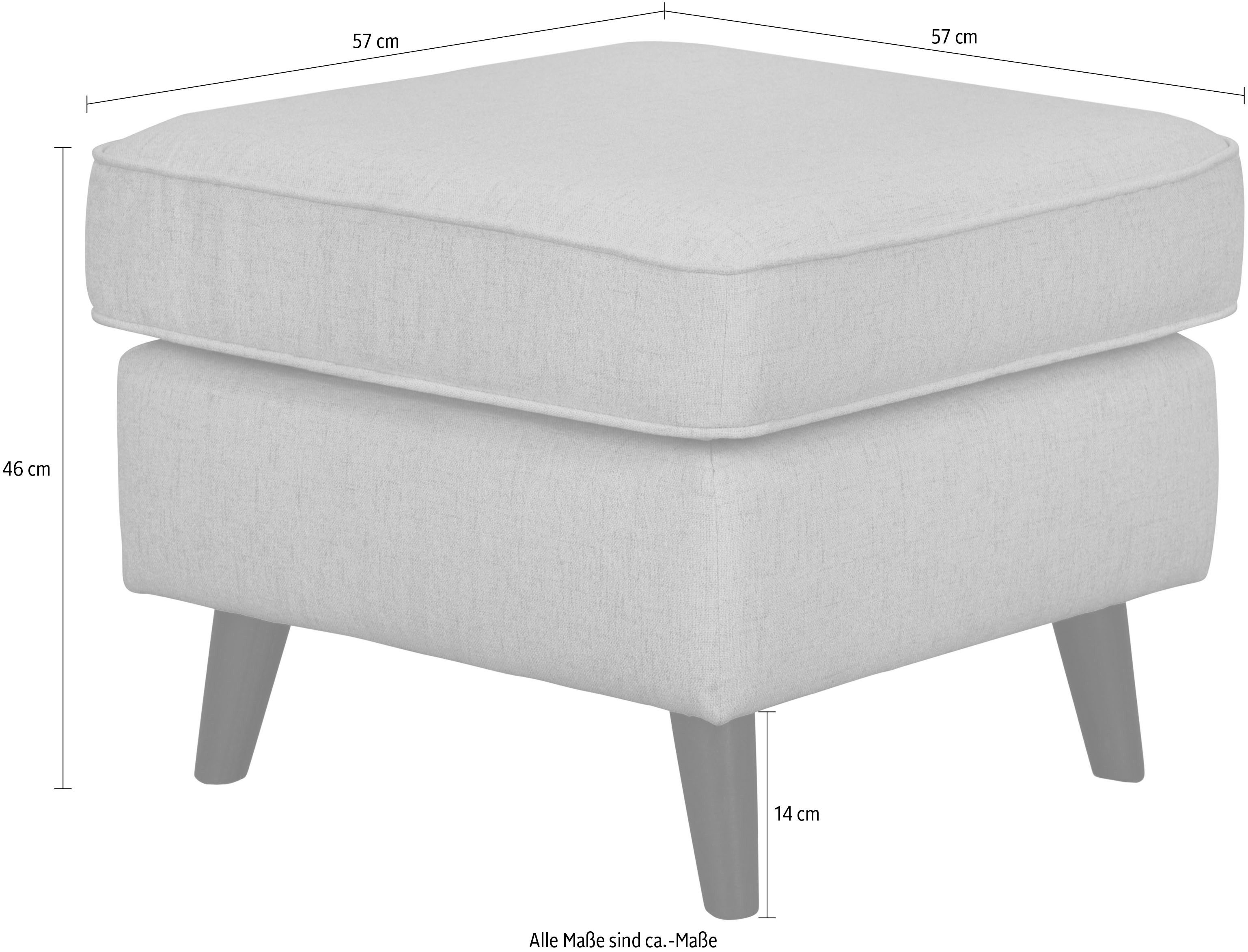 Home affaire Hocker Poef CHISTELLE, ook in bouclé met golfondersteuning, afmetingen: bxdxh: 57x57x46 cm