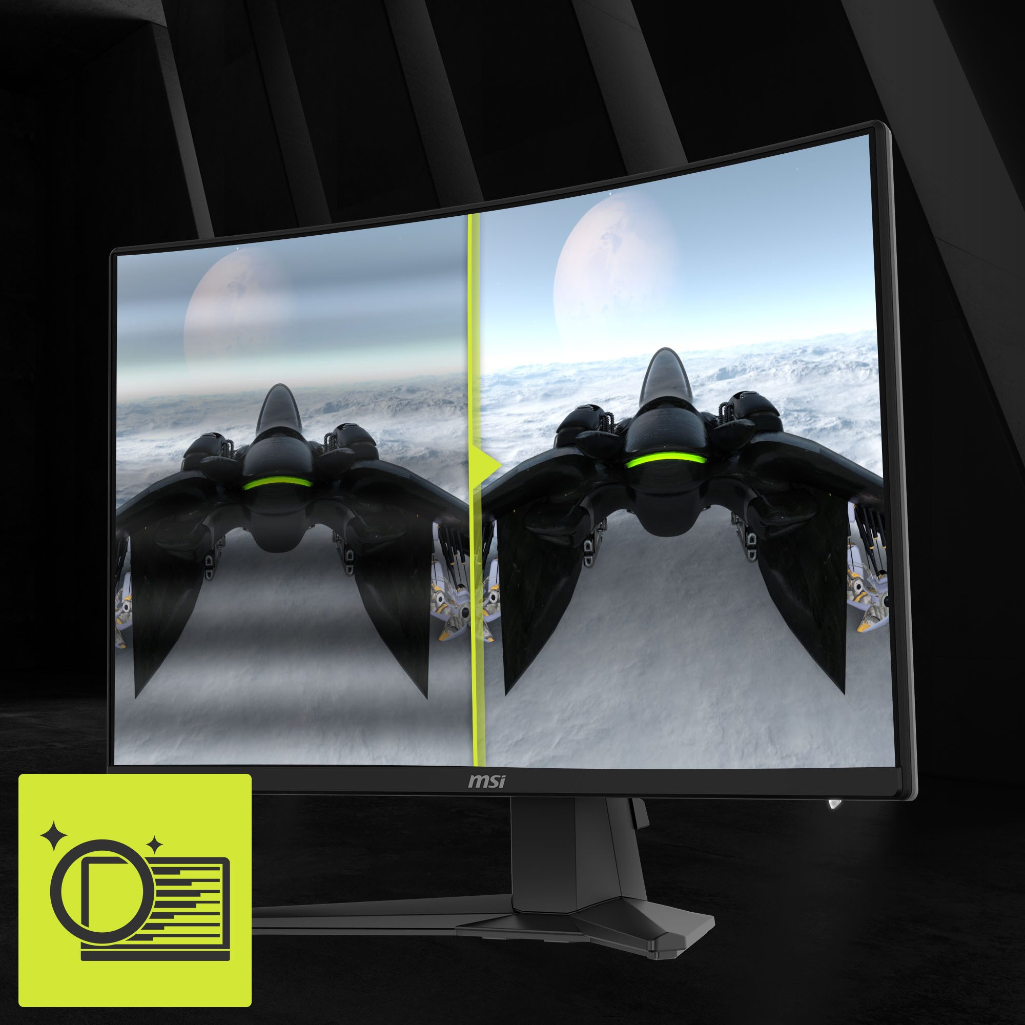 MSI Curved-gaming-monitor MAG 242C, 59,9 cm / 24", Full HD, kantel-, draai-, hoogteverstelbaar, pivot.luidspreker