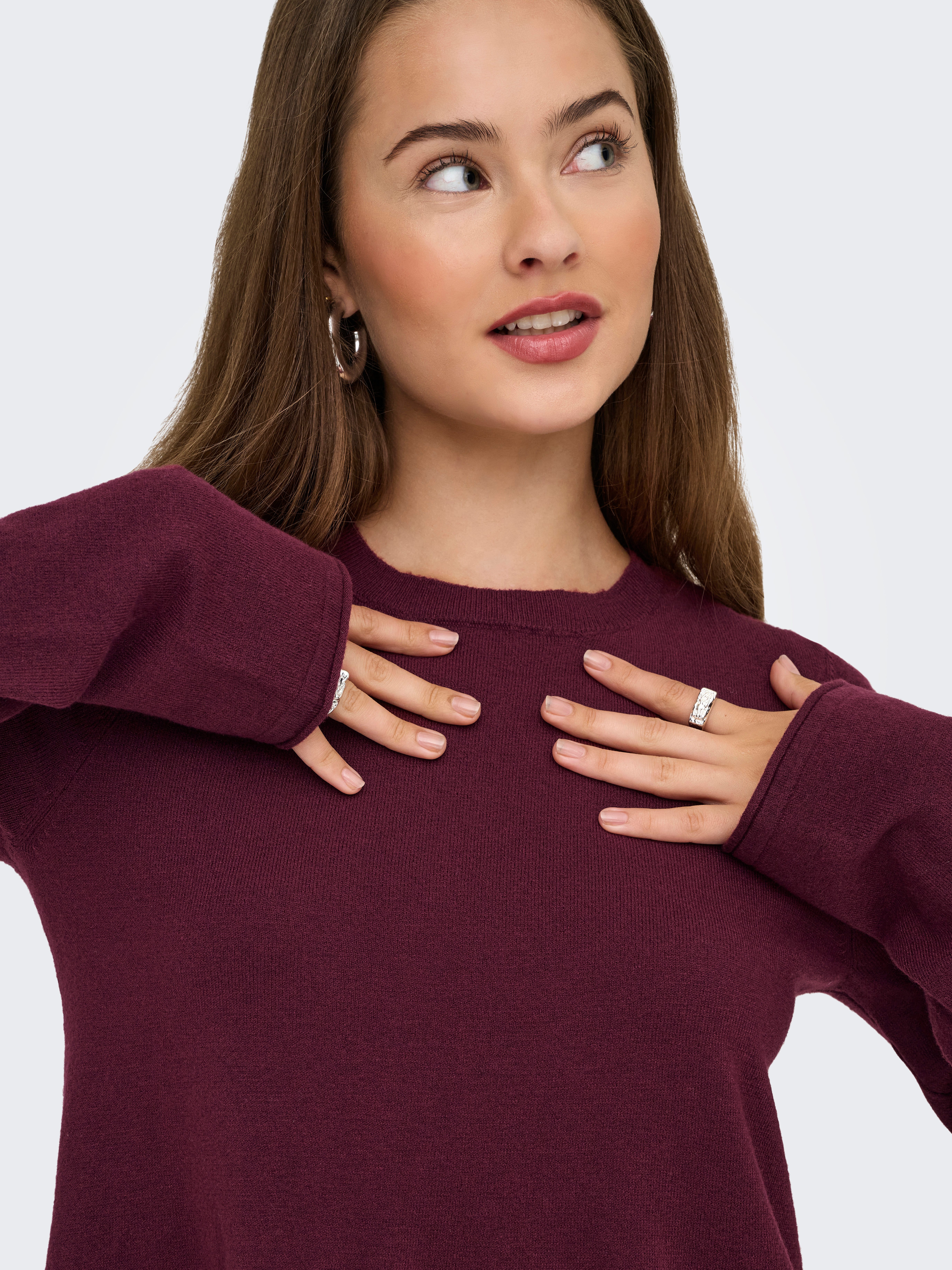 Only Midi-jurk ONLAMALIO LIFE LS ONECK DRESS KNT