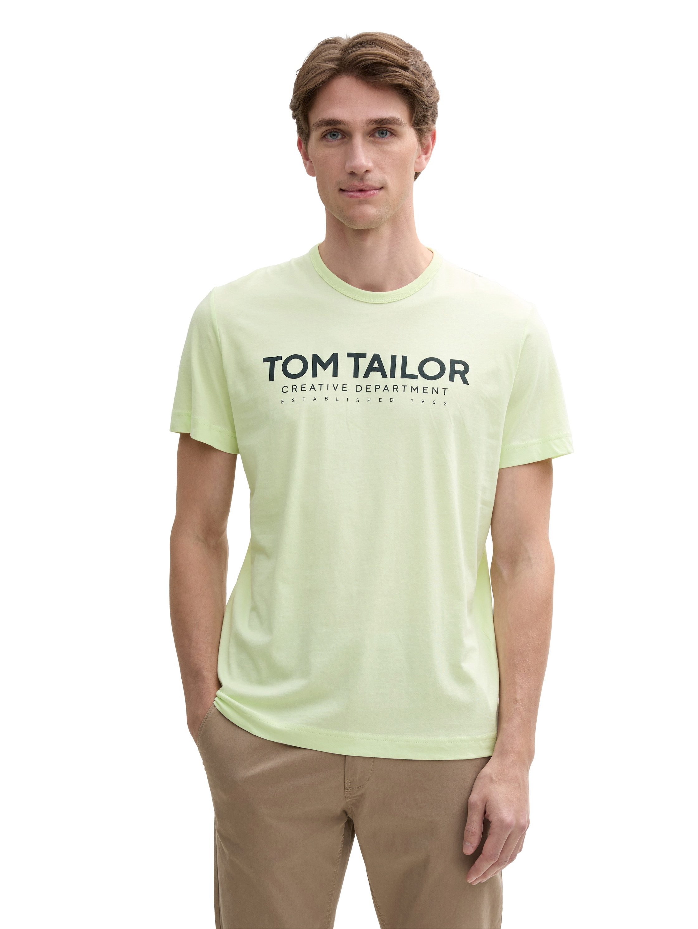 Tom Tailor Shirt met ronde hals met logoprint