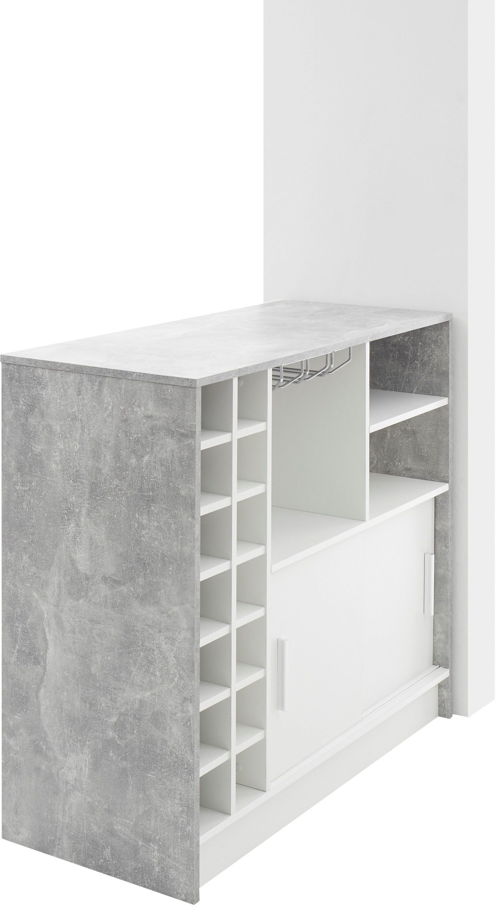 Stolkom Bartafel Planter Beton decor, tafel met flessenrek