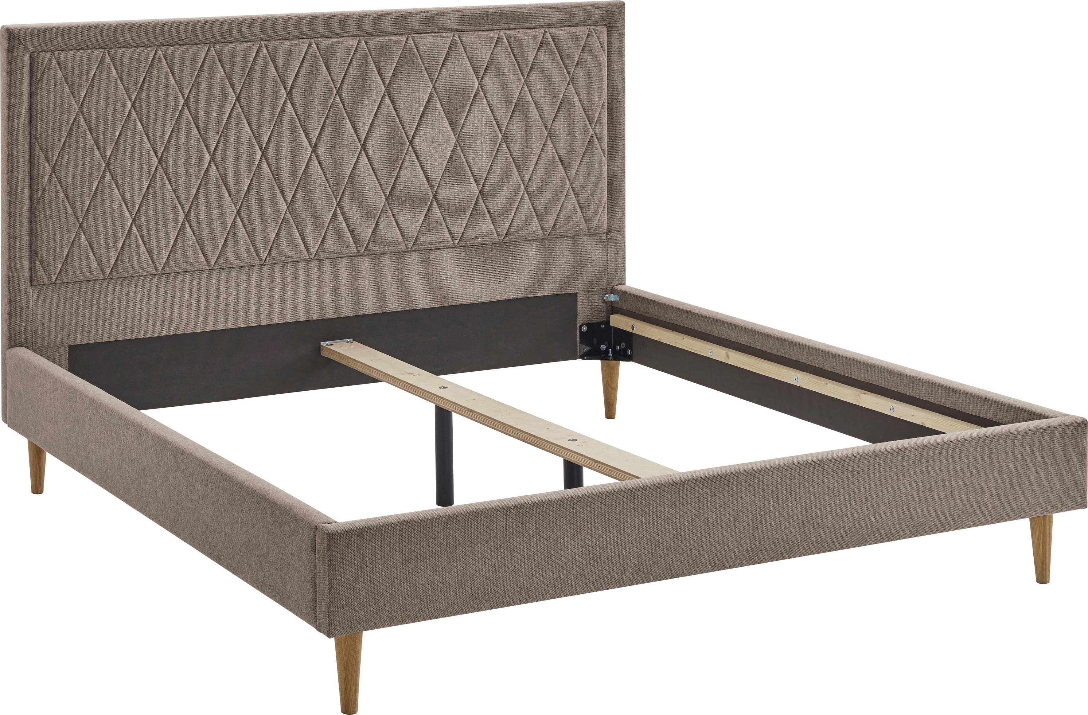 ATLANTIC home collection Gestoffeerd bed Paulin met doorgestikt hoofdbord