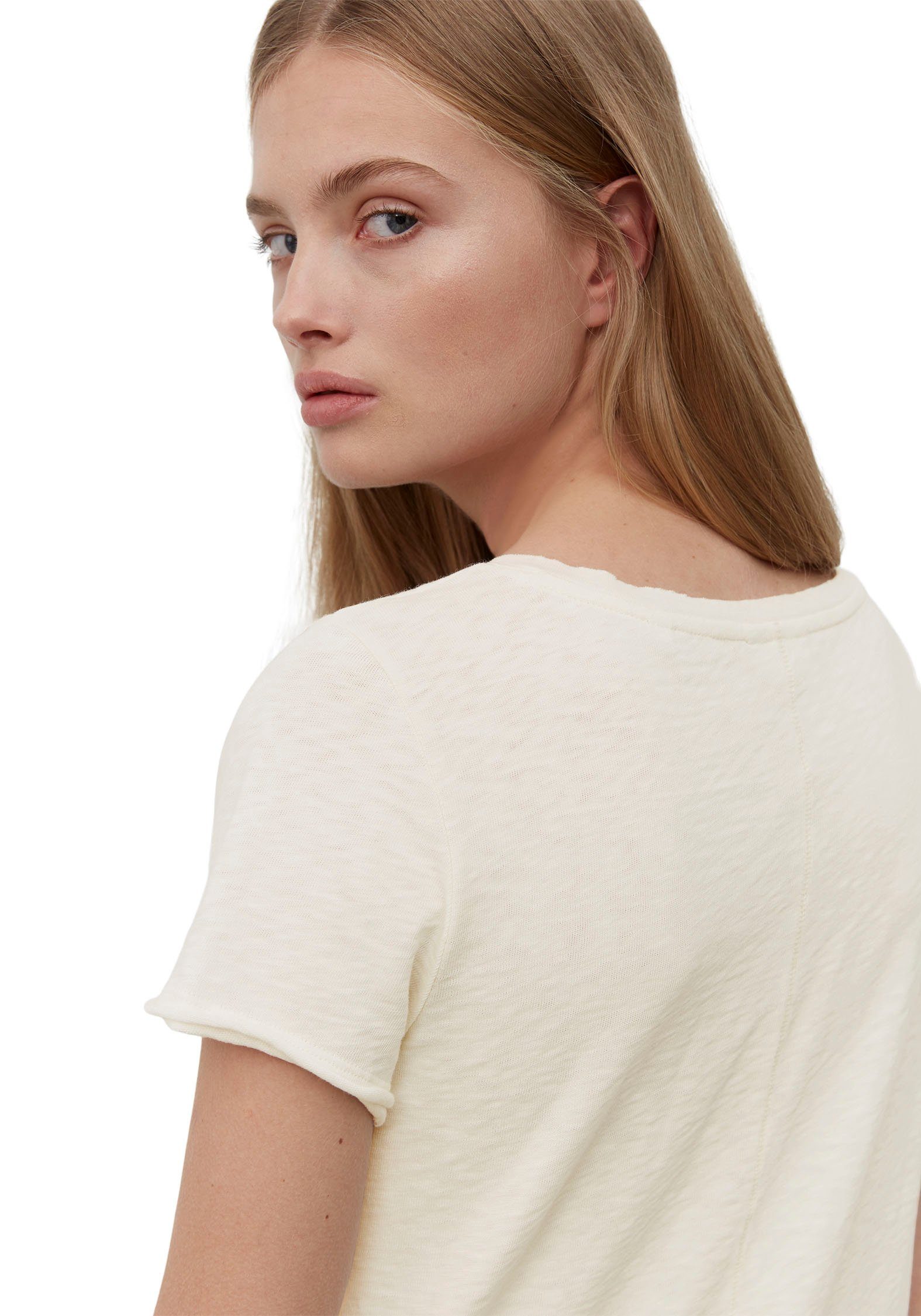 Marc O'Polo DENIM T-shirt met afgeronde v-hals