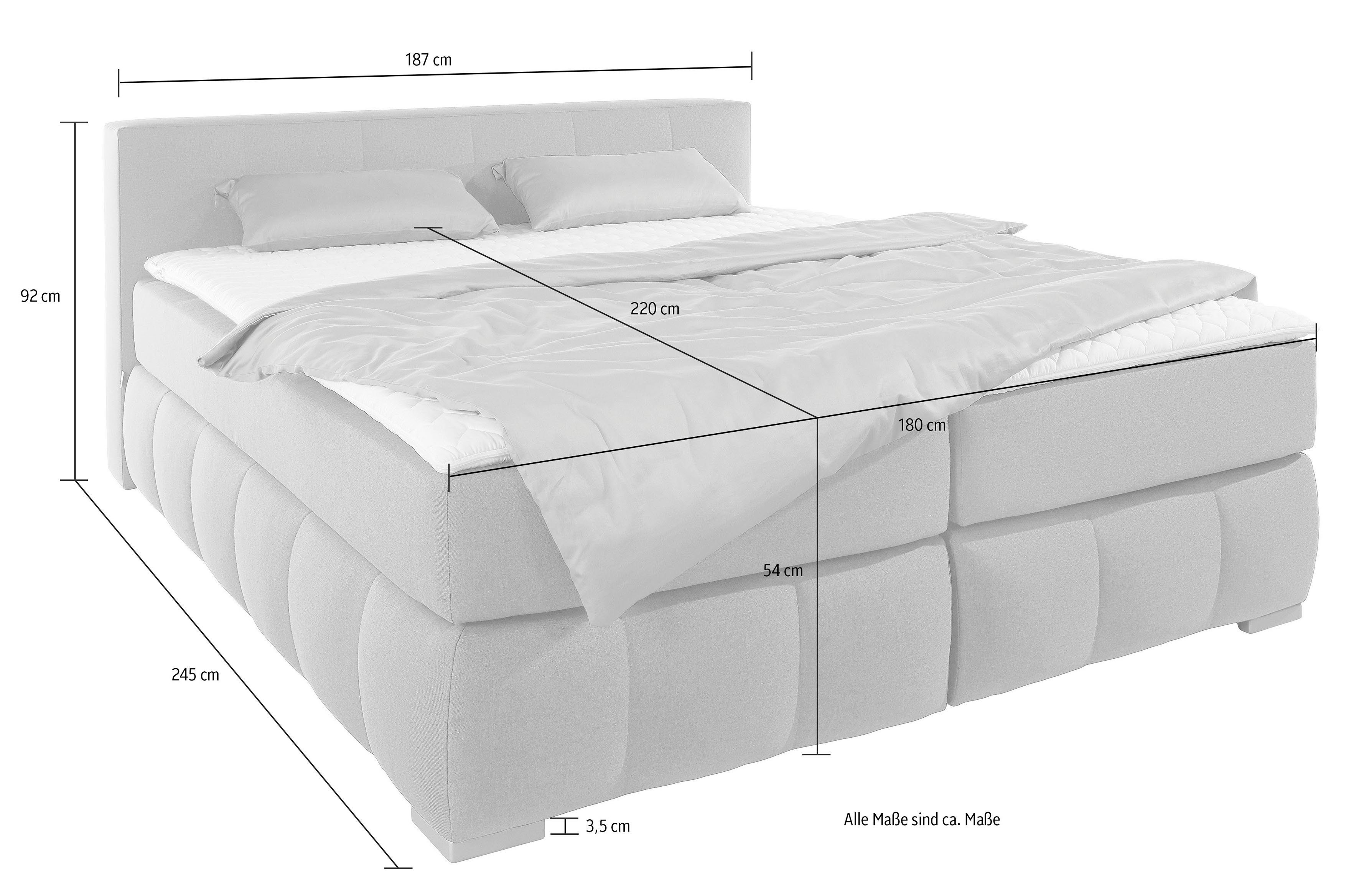 Guido Maria Kretschmer Home&Living Boxspring Chelles incl. matrastopper, in xxl- extra lang 220 cm, onderbak met elegante welving