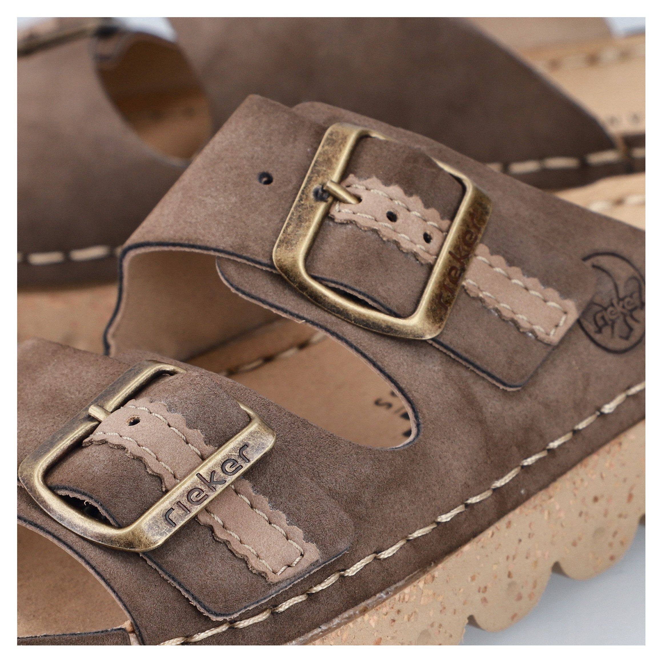 Rieker Slippers Zomerschoen, slippers, pantoffel met verstelbare gespen