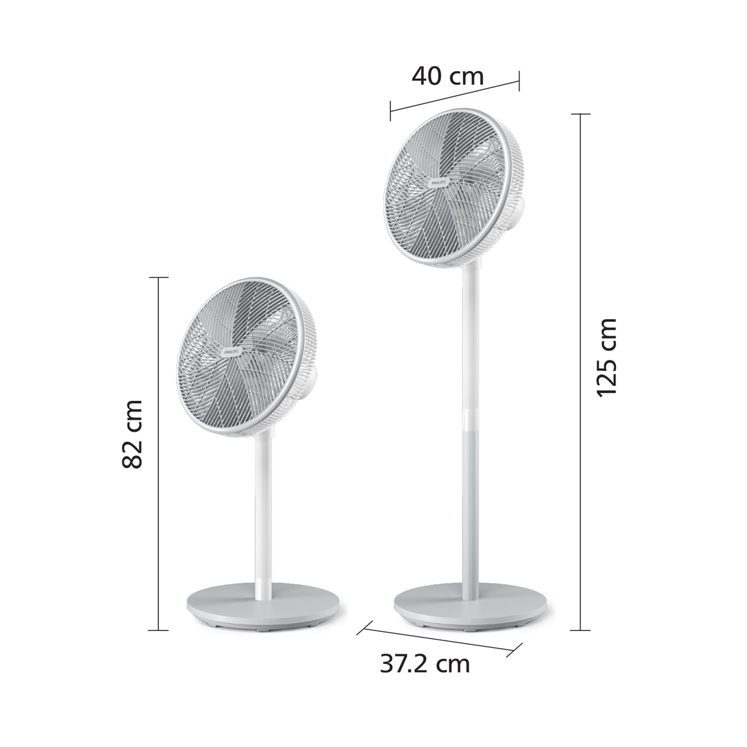 Philips Staande ventilator CX2550/00 Serie 2000, met extreem stille SilentWings-technologie, 19 dB