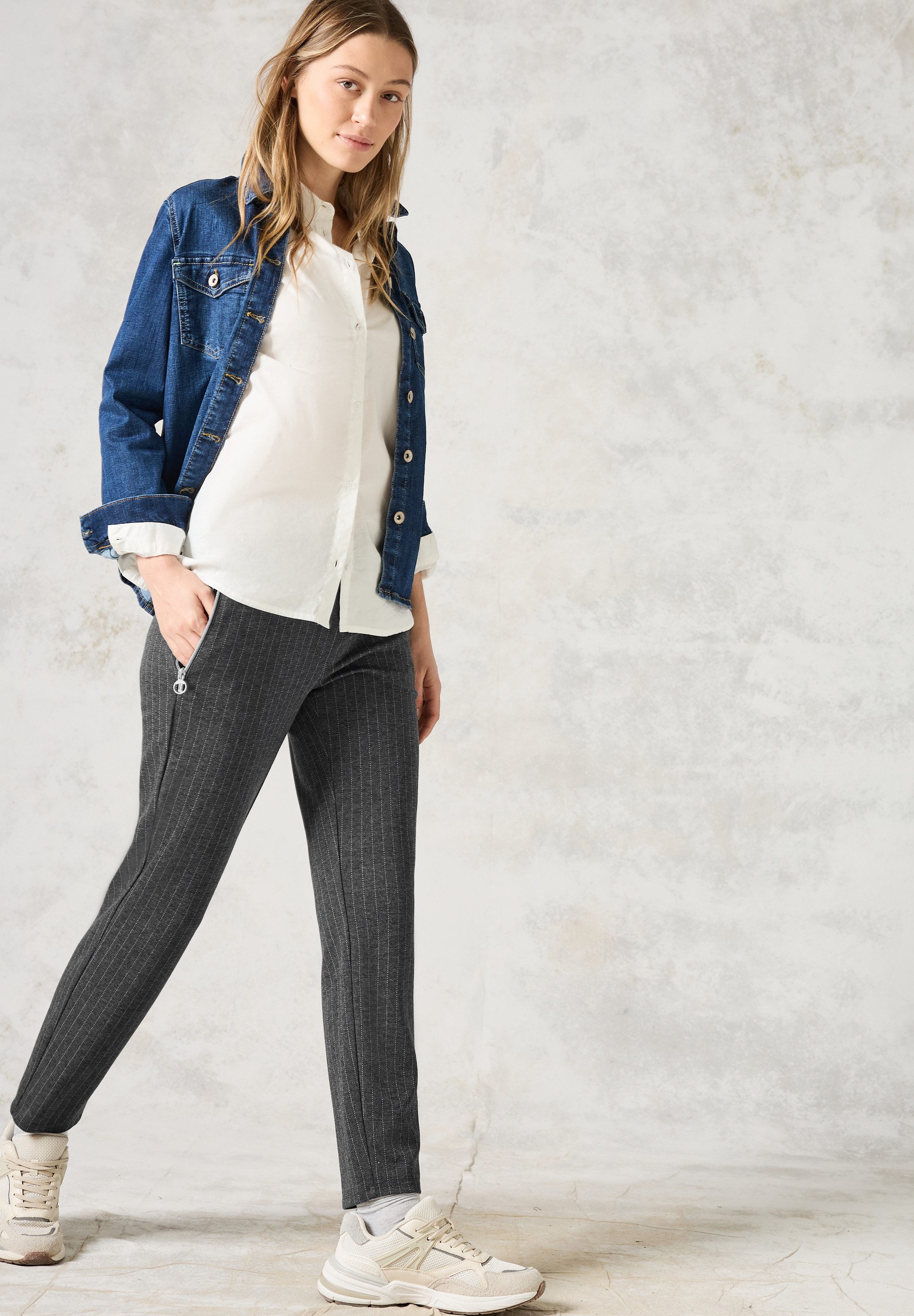 Cecil Stoffen broek Stijl Tracey in naaldstrepenlook