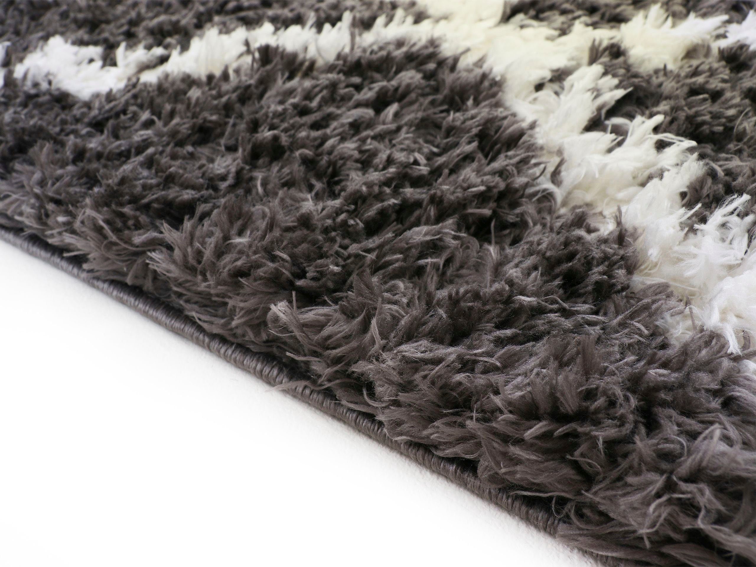 carpetfine Hoogpolig vloerkleed Edda met moderne franje, woonkamer