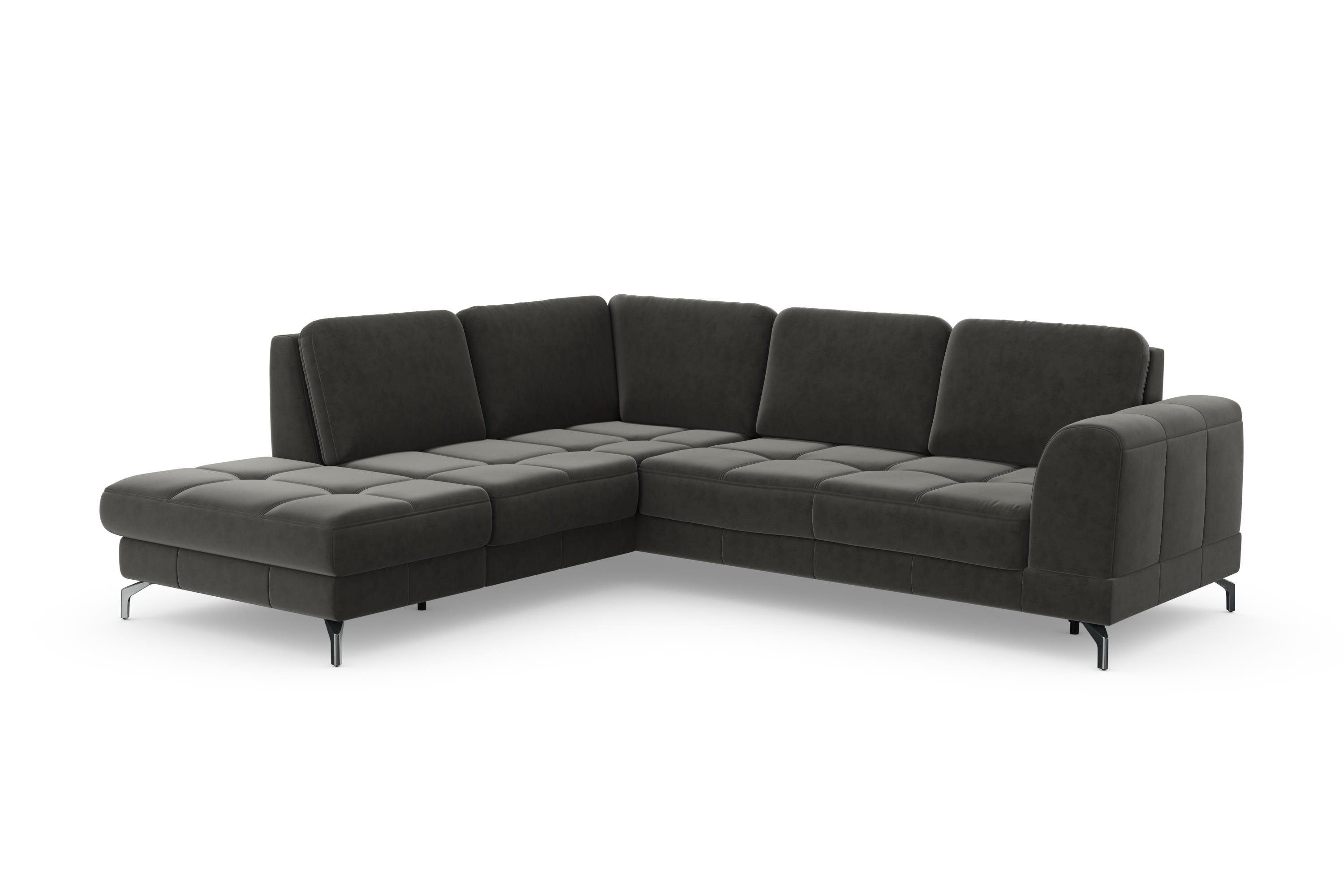 sit&more Hoekbank Bendigo L-vorm inclusief zitdiepteverstelling, bodemvrijheid 12 cm, in 2 pootkleuren