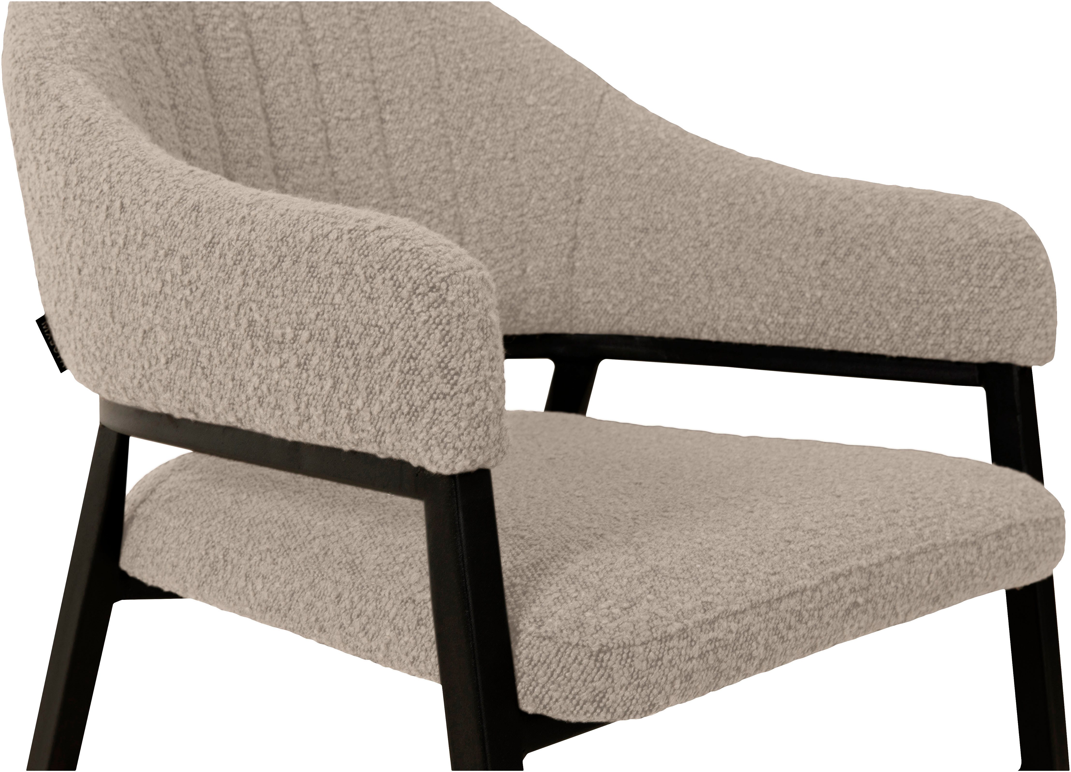 OMG Design Stoel met armleuningen Roma comfortabele eetkamerstoel, gestoffeerde stoel met bouclé bekleding