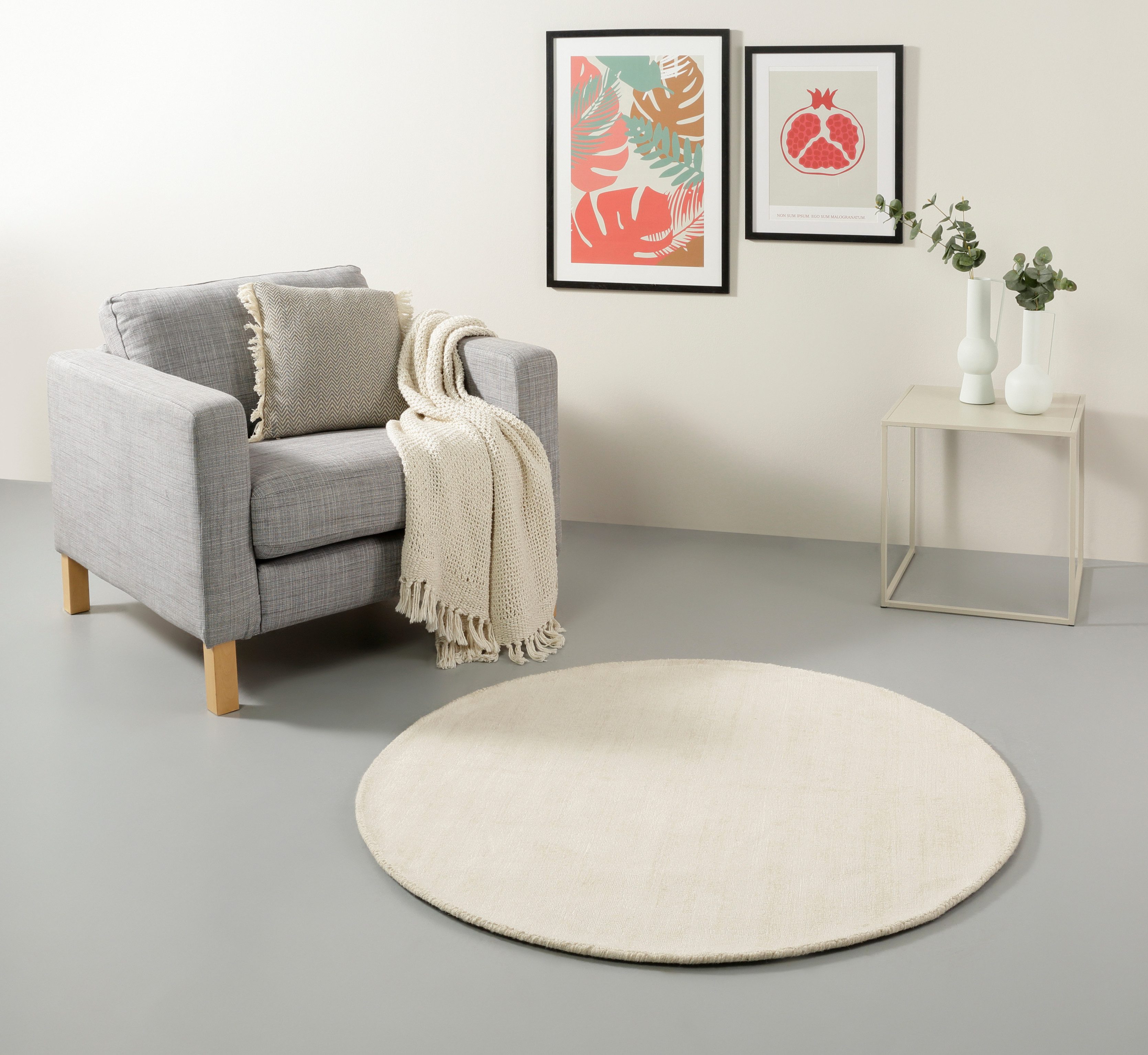 my home Vloerkleed Soley Handgeweven vloerkleden, woonkamer, slaapkamer, eetkamer moderne vloerkleden beige