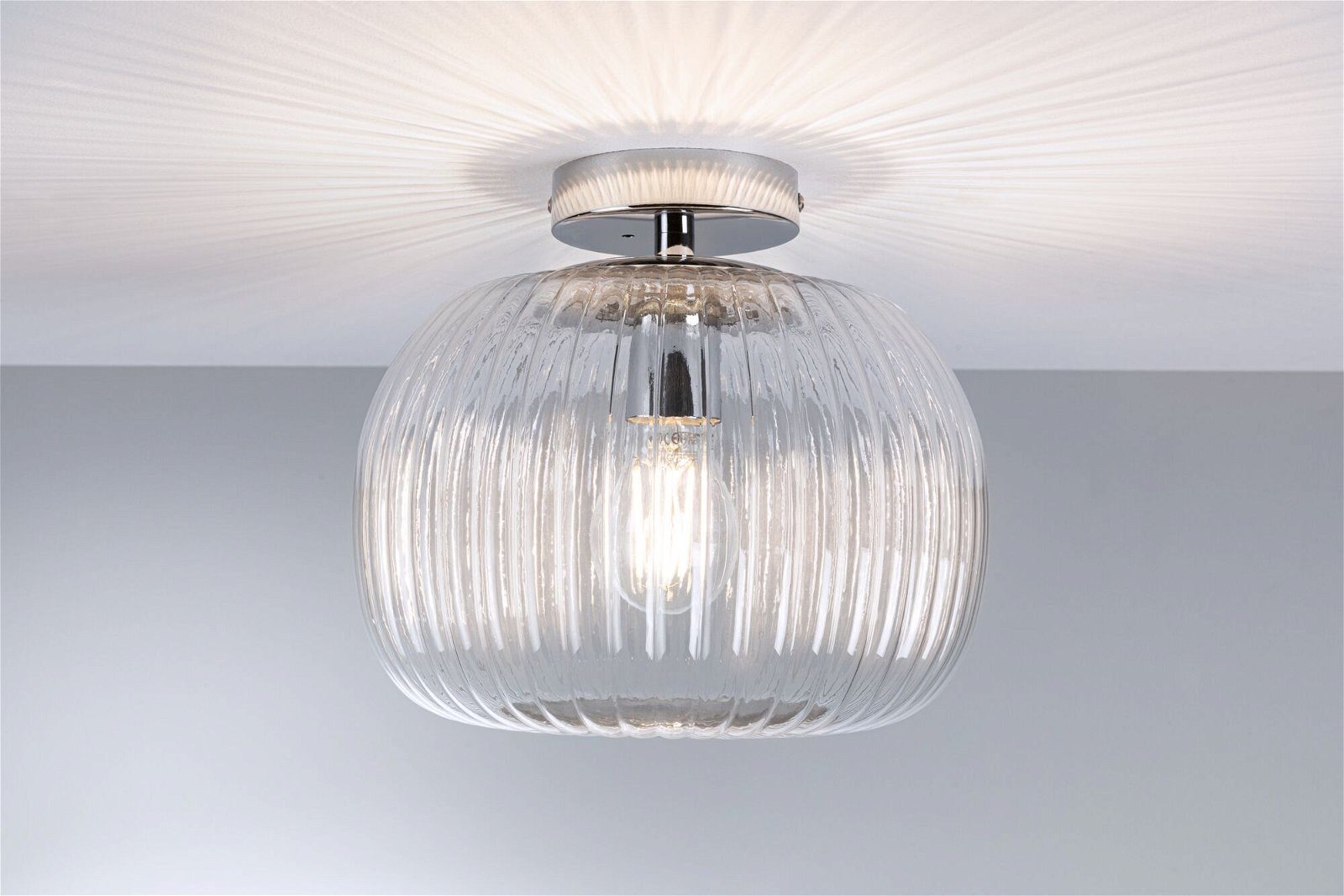 Paulmann Plafondlamp Ruya IP44 E27 230V max. 60W Glas, Chroom (1 stuk)