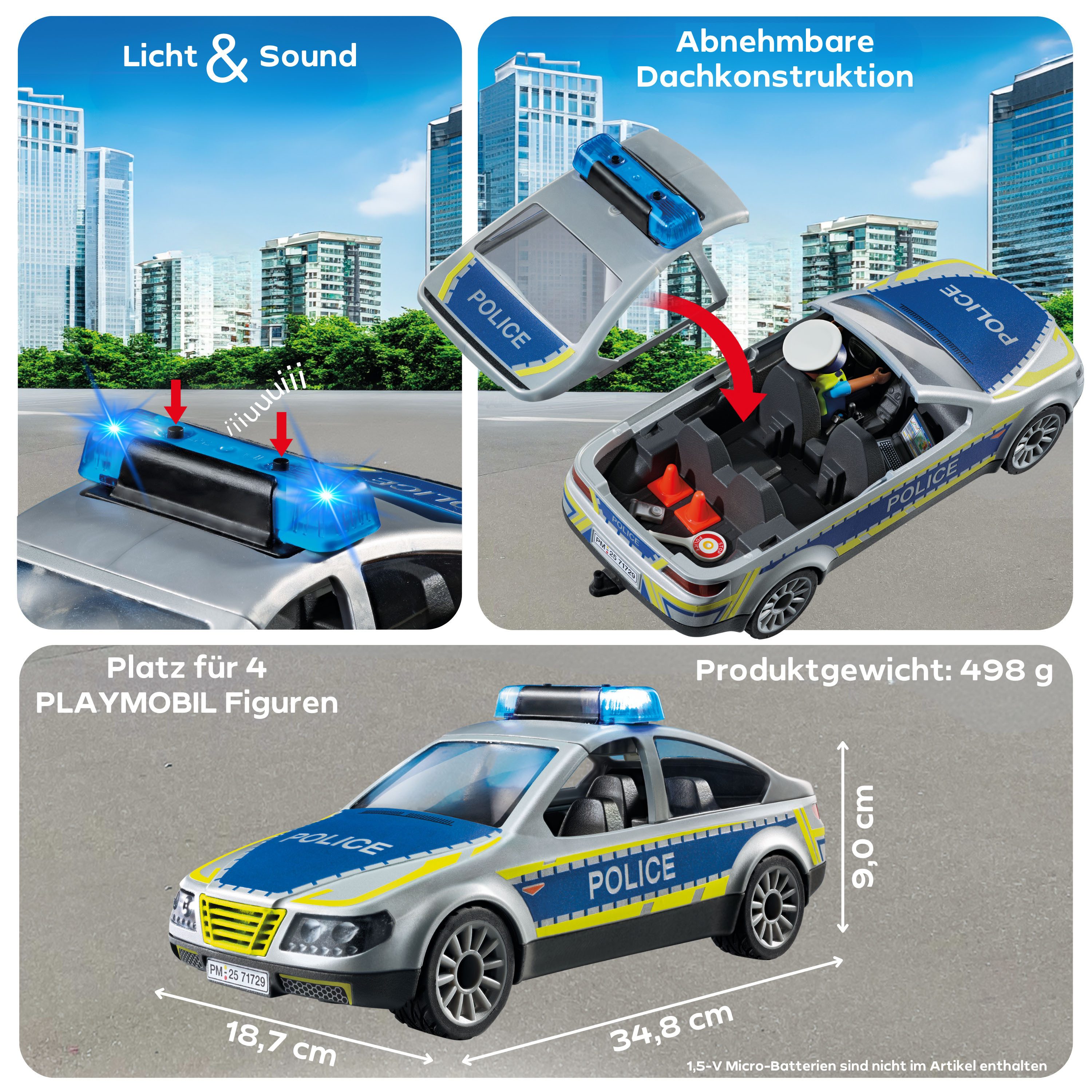 Playmobil® Constructie-speelset Polizei Streifenwagen (71729), Playmobil Action Heroes (24-delig)