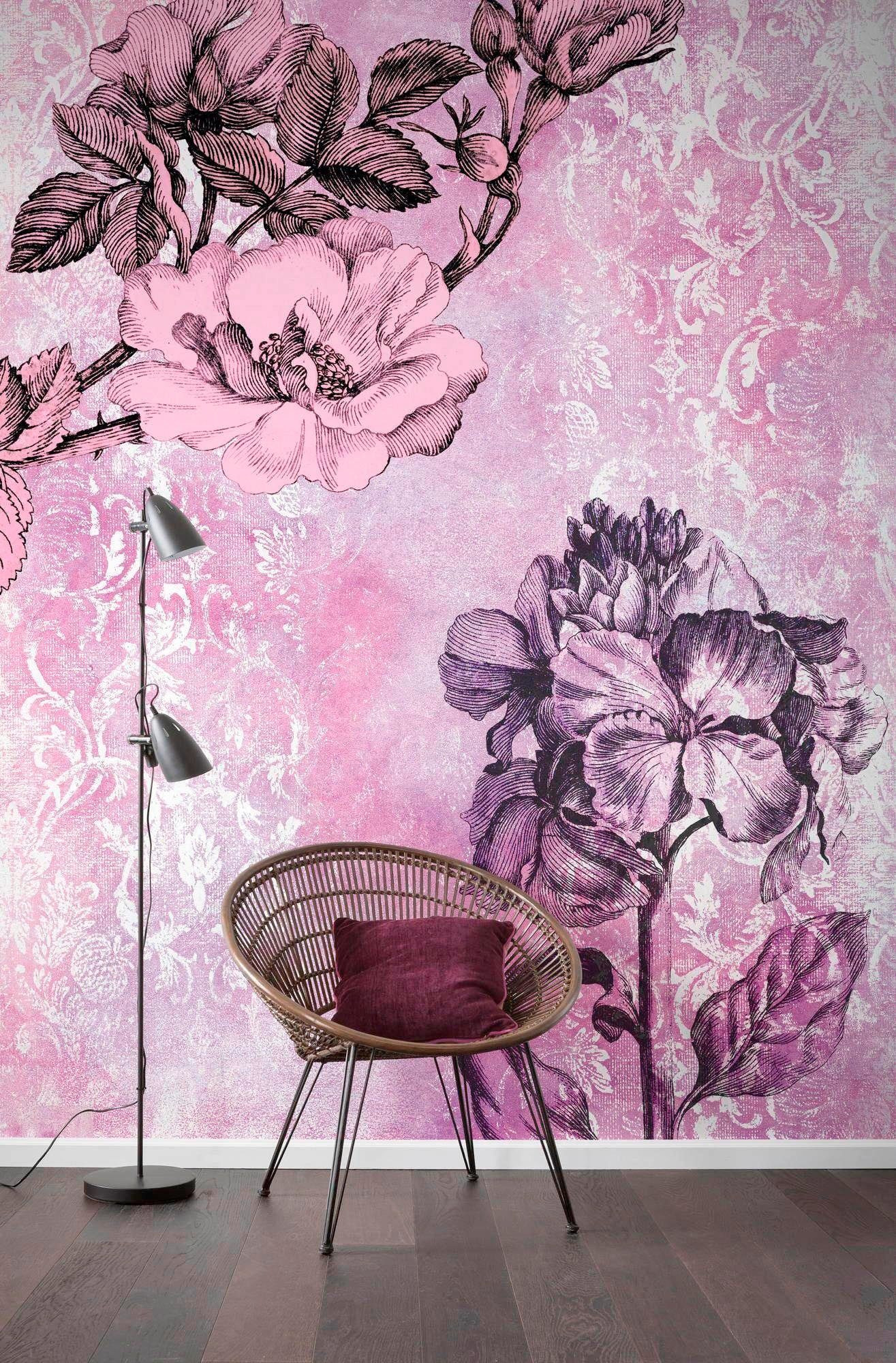 Komar Vliesbehang Digitale print vlies - Baroque Pink - Afmeting 200 x 250 cm (1 stuk)
