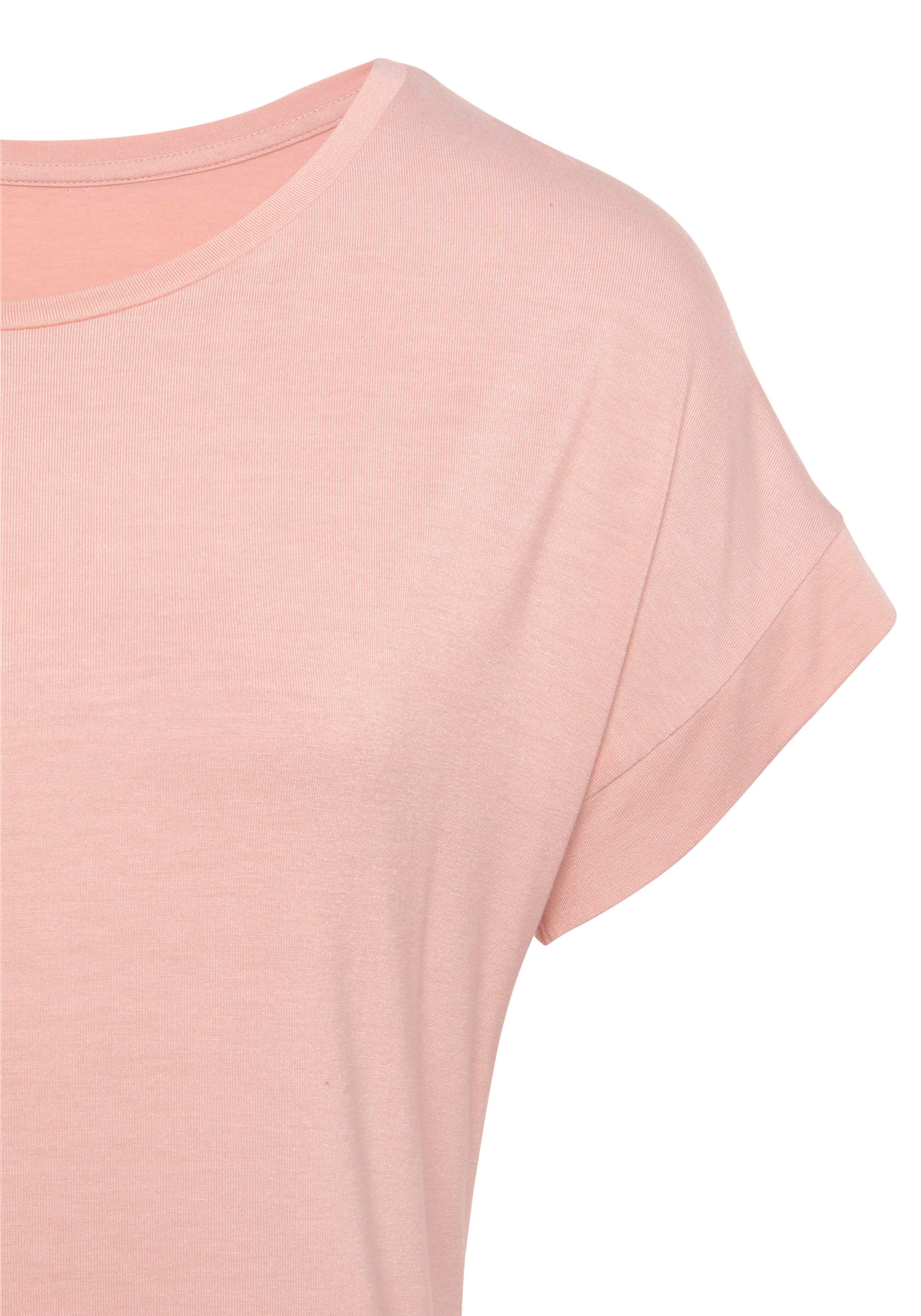 Vivance Shirt met korte mouwen Met elastiek in de band van zachte viscose-stretch