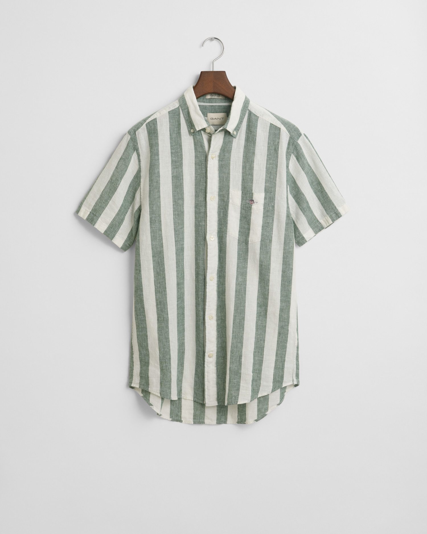 Gant Overhemd met korte mouwen REG COTTON LINEN STRIPE SS SHIRT