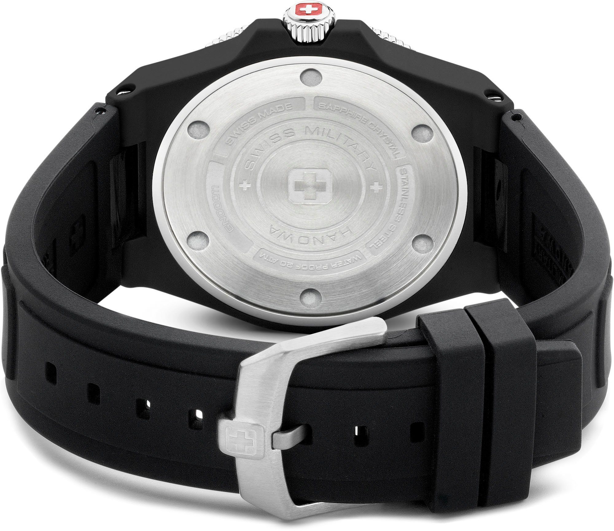 Swiss Military Hanowa Kwartshorloge OCEAN PIONEER, SMWGN0001180 Horloge, herenhorloge, Swiss Made, datum, saffierglas