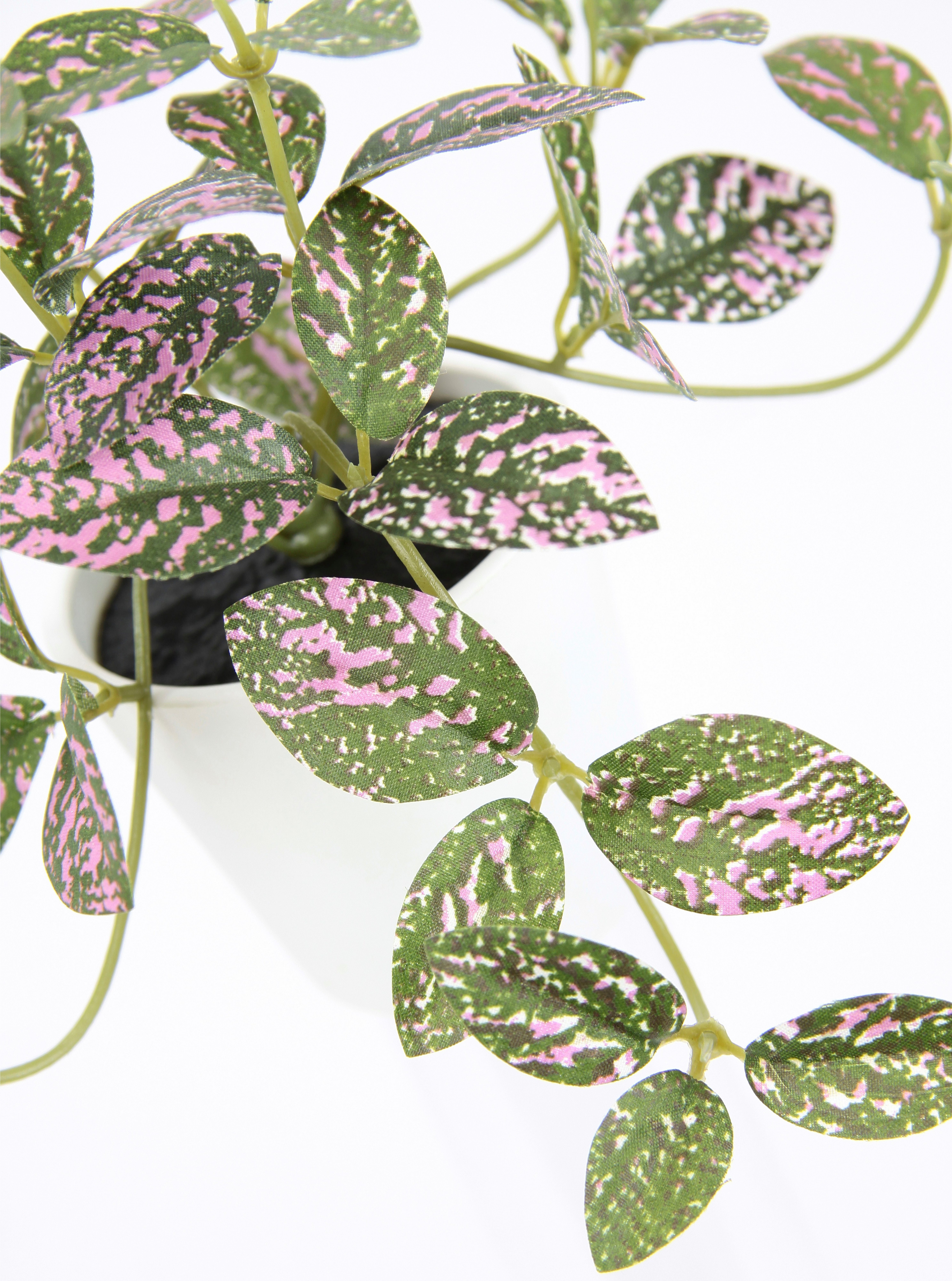 I.GE.A. Kunstplant Kunstmatige kamerplant mini aucuba in pot plant Zijdebloemen hangplanten klimmende bladplant hangende groenplanten (2 stuks)